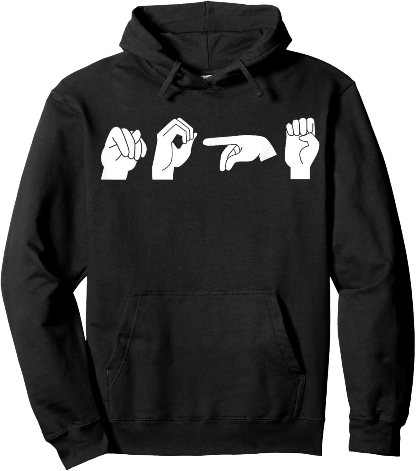 Funny ASL American Sign Language Hoodie - Hoodie | Black