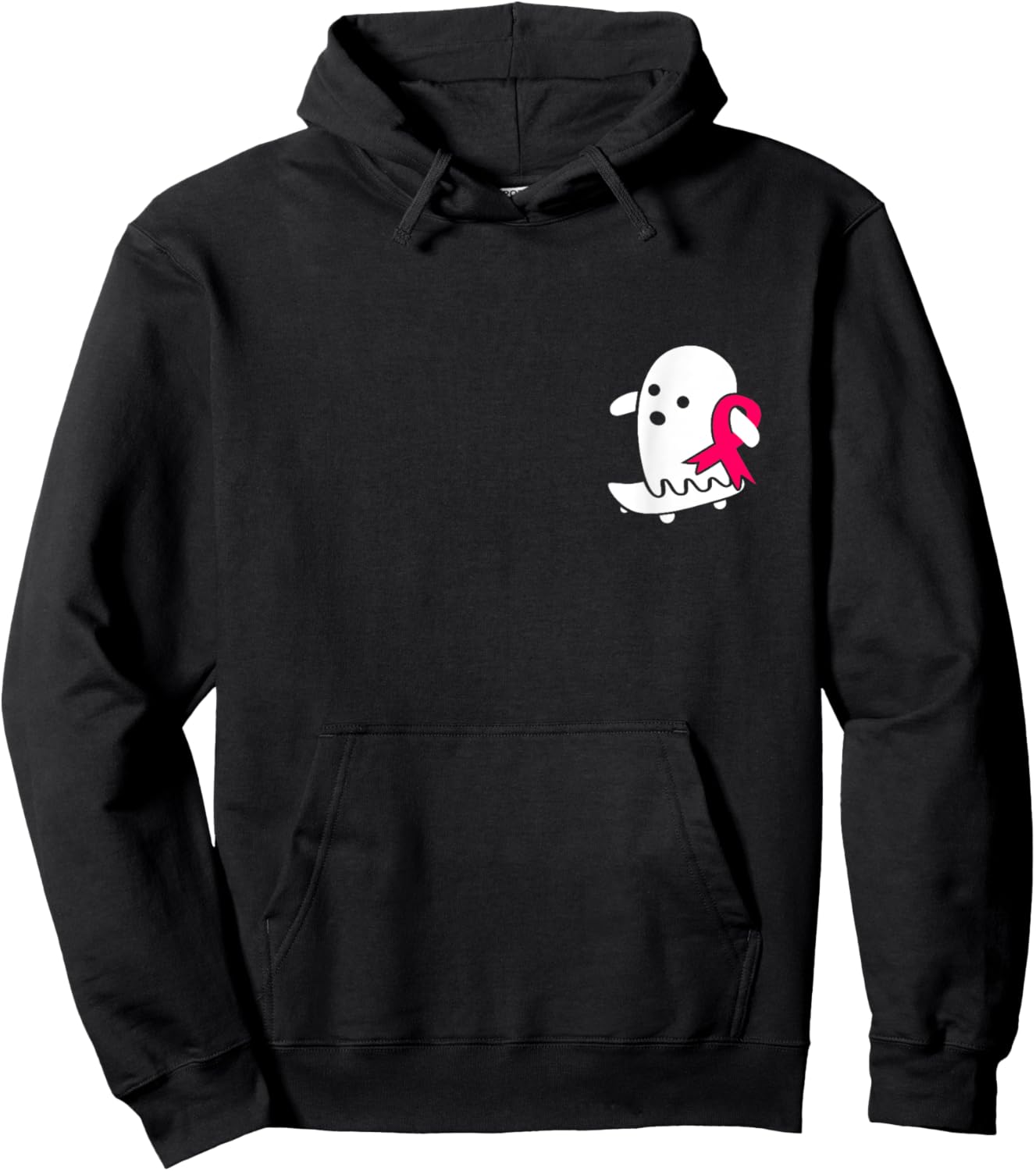 Breast Cancer Ghost Halloween Pink Breast Cancer Awareness Hoodie - Hoodie | Black