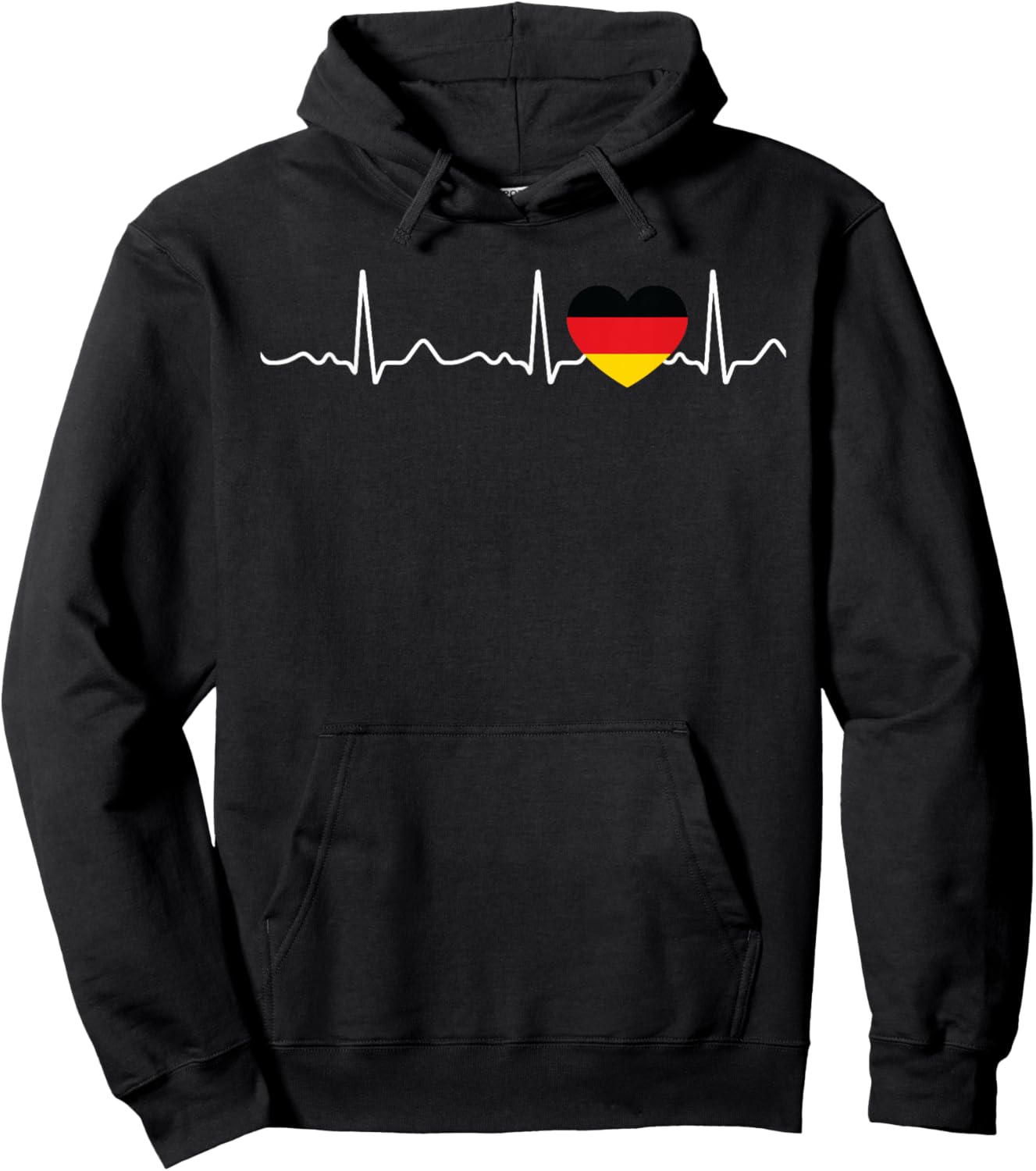 Deutschland - Herzschlag, Puls, Herzlinie, EKG Hoodie - Hoodie | Black