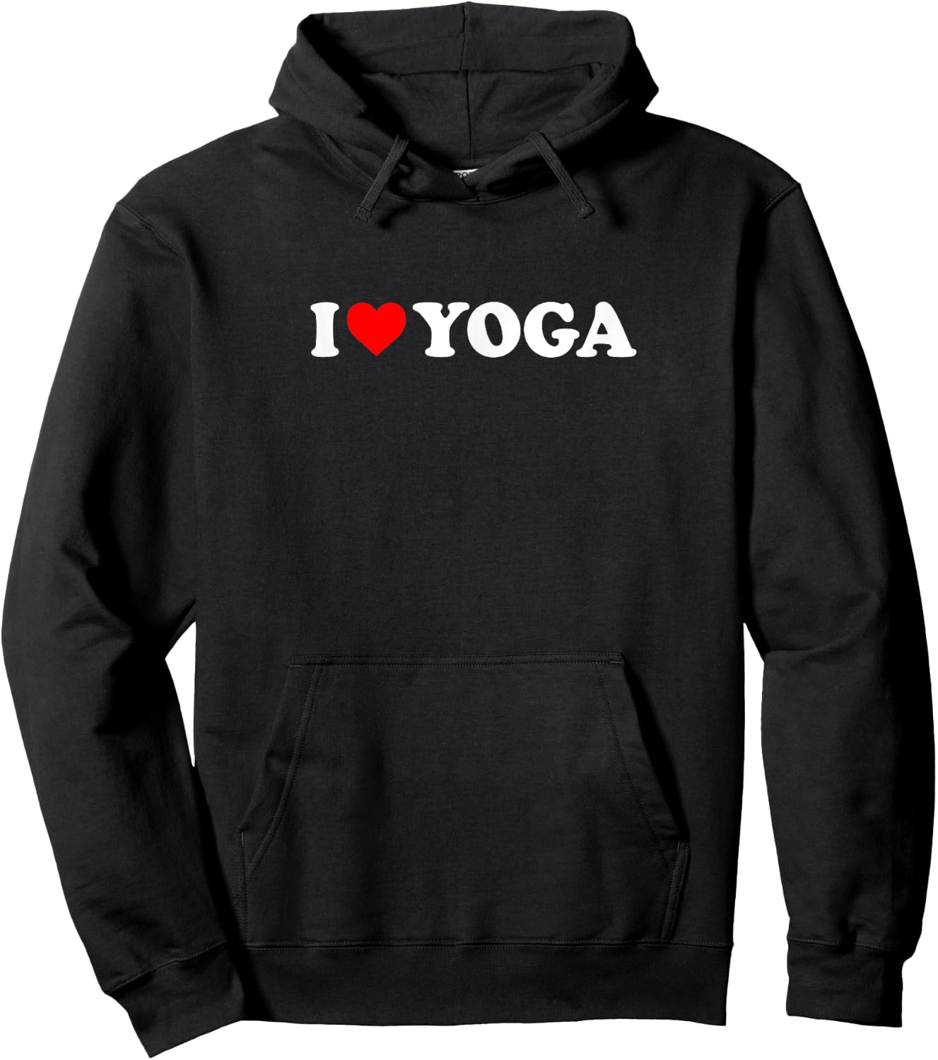 I Love Heart Yoga Simple Cute Funny Hoodie - Hoodie | Black