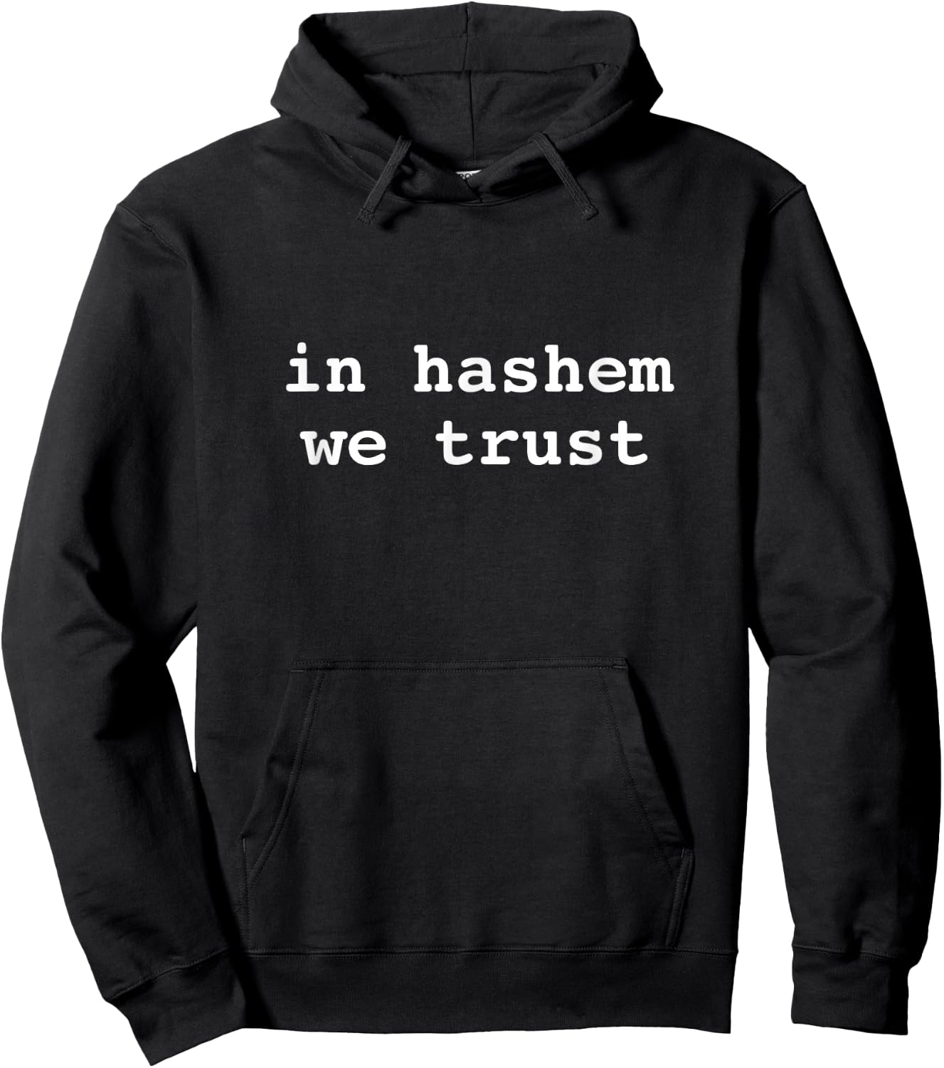 In Hashem We trust Hebrew Jewish In God We Trust Bitachon Hoodie - Hoodie | Black