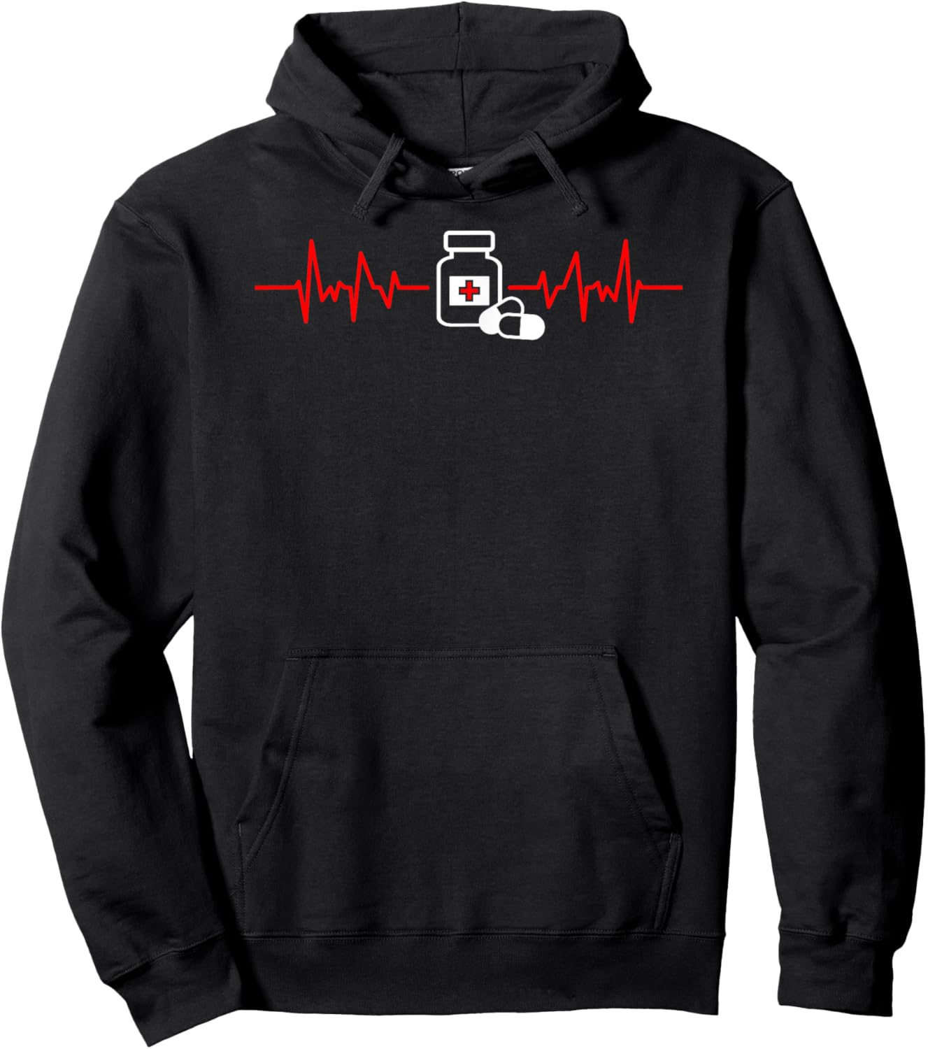 Pharmacist Heartbeat Pharmacy Technician Student Hoodie - Hoodie | Black