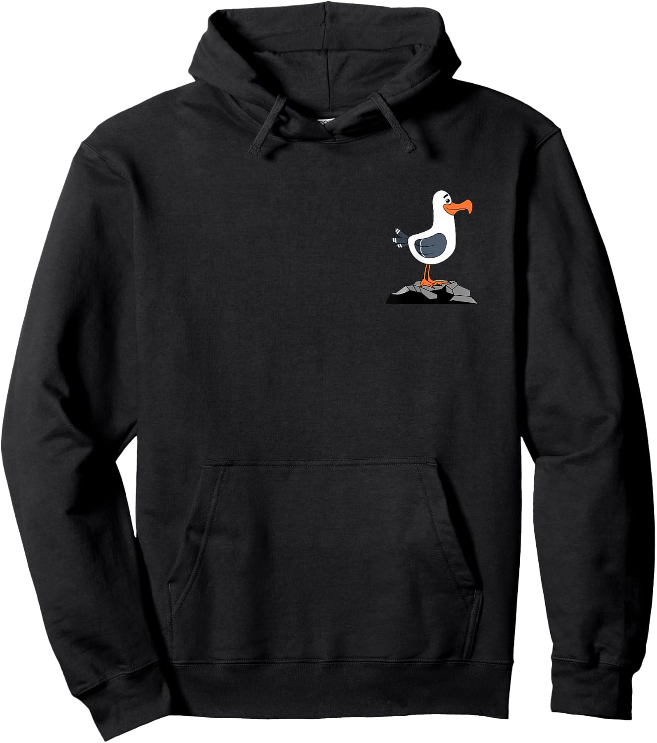 Funny Seagull Pocket Birdwatching Lover Gift Men Women Kids Hoodie - Hoodie | Black