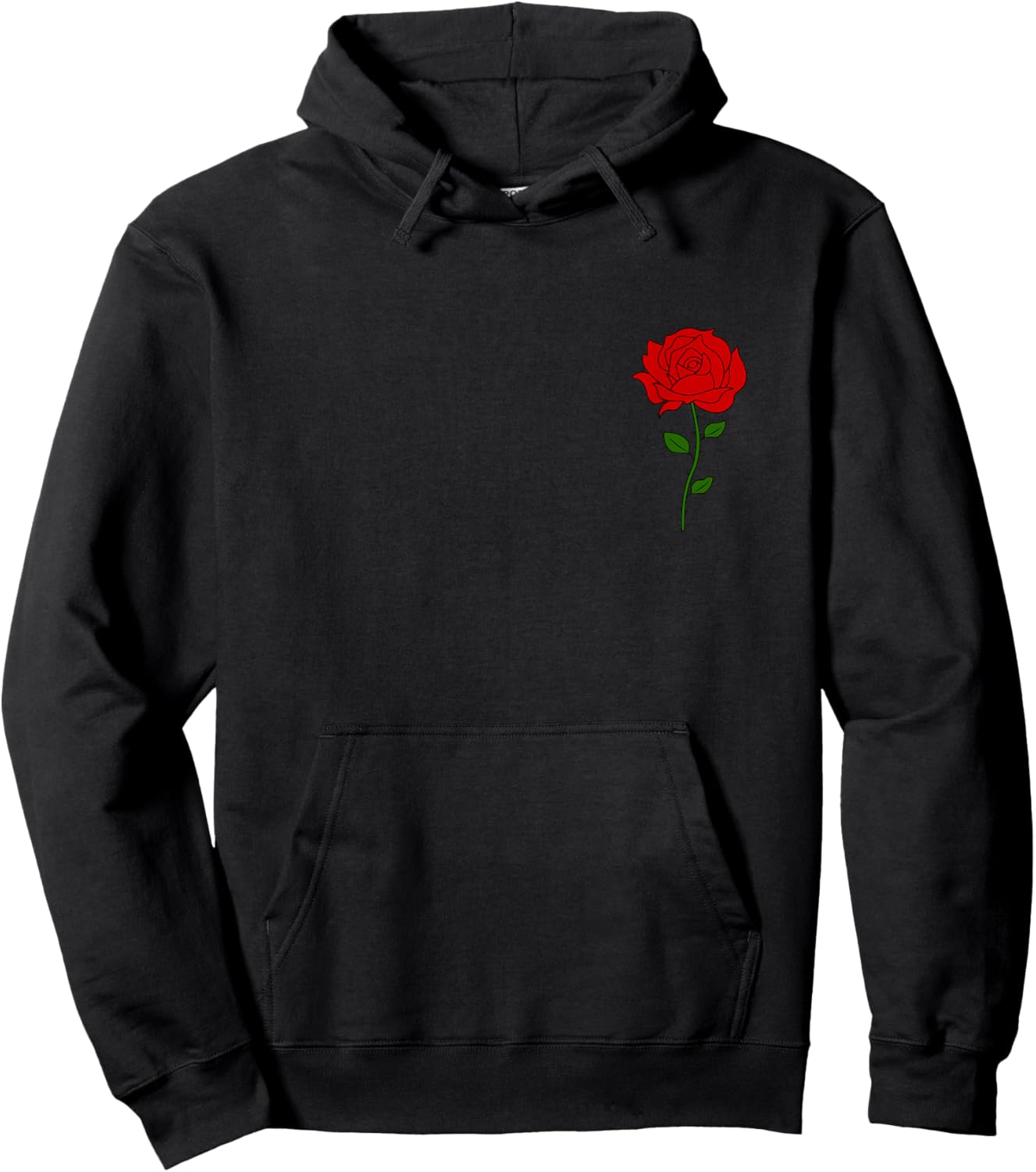 Pocket Design Rose Red | Roses Flowers Women Men Teens Hoodie - Hoodie | Black