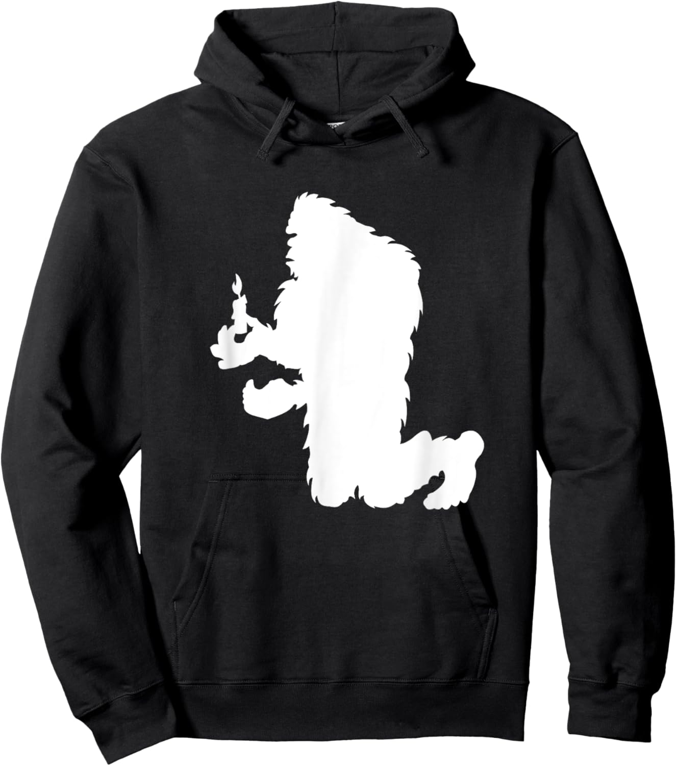 Funny Bigfoot Holding A Candle Hoodie - Hoodie | Black