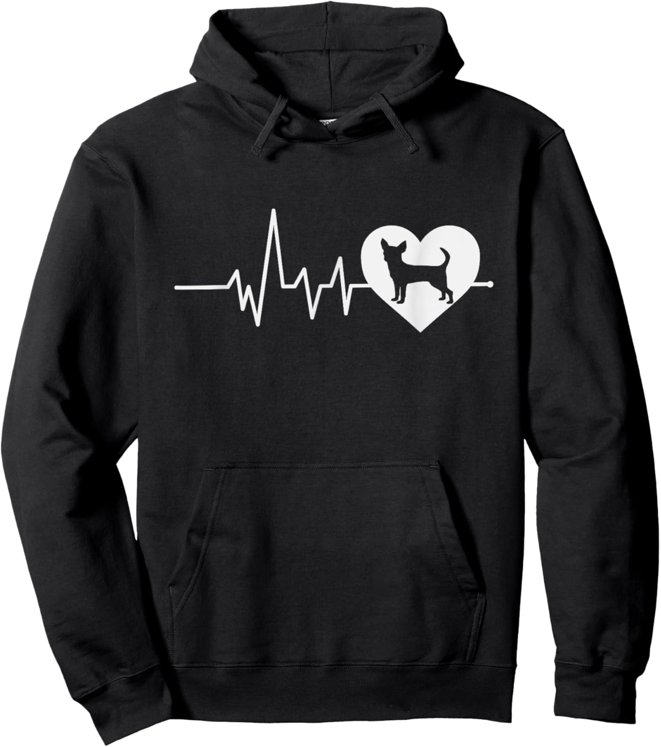 Chihuahua Dog Lovers Men Women Gift Chihuahua Heartbeat Hoodie - Hoodie | Black