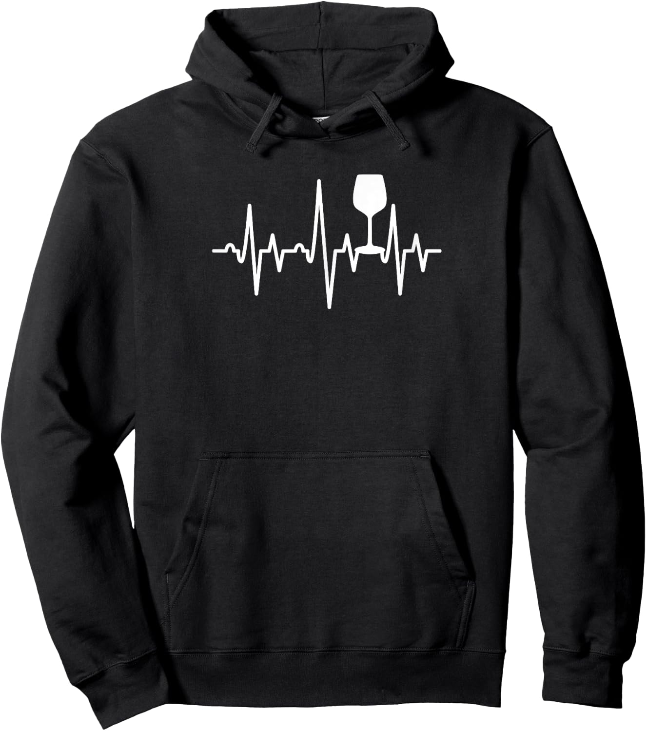 Wine Heartbeat Cute Wine Lover Gift Sommelier Mom Hoodie - Hoodie | Black