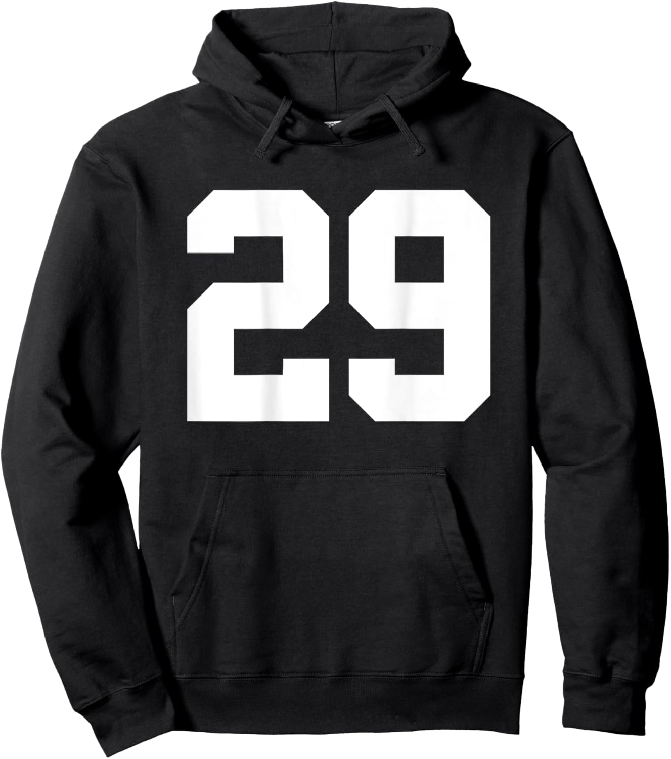 Number 29 (on Back) Sports Team Jersey Number Hoodie - Hoodie | Black