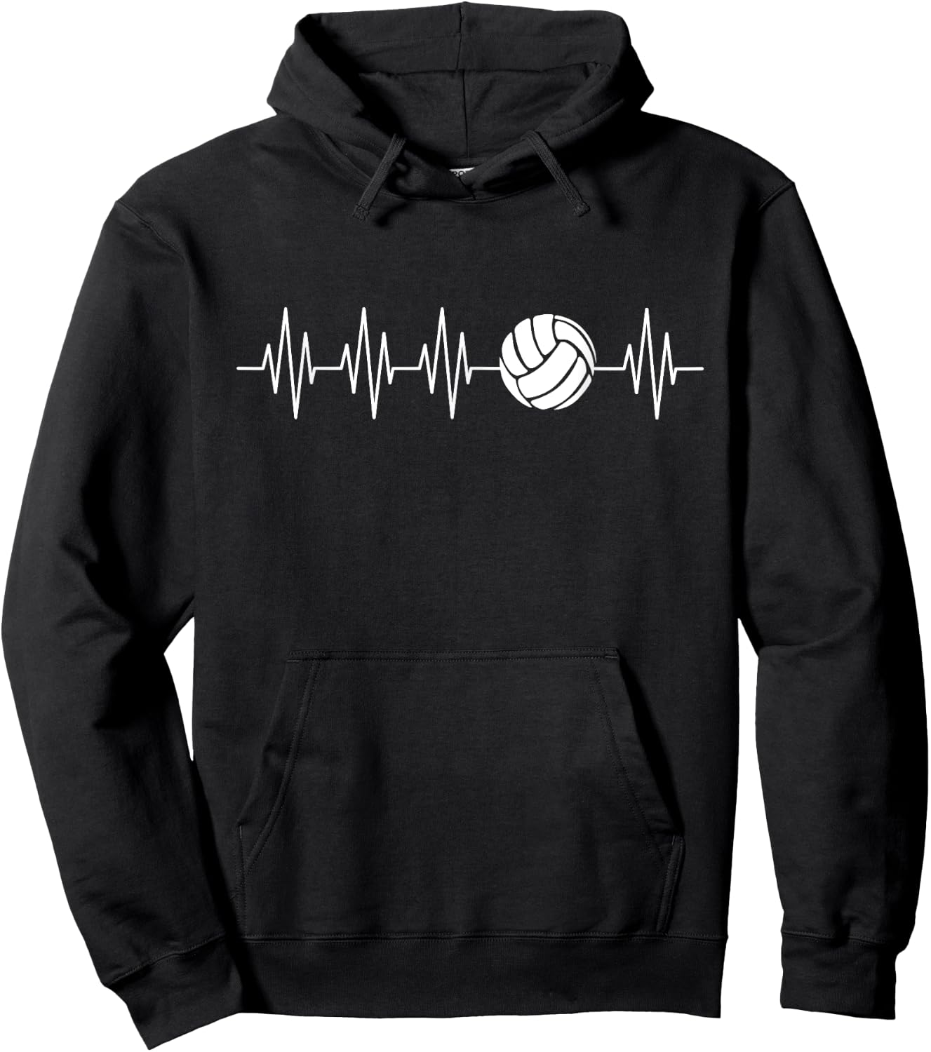 Funny Heartbeat Volleyball Player Athlete Ball Game Outfit Hoodie - Hoodie | Black