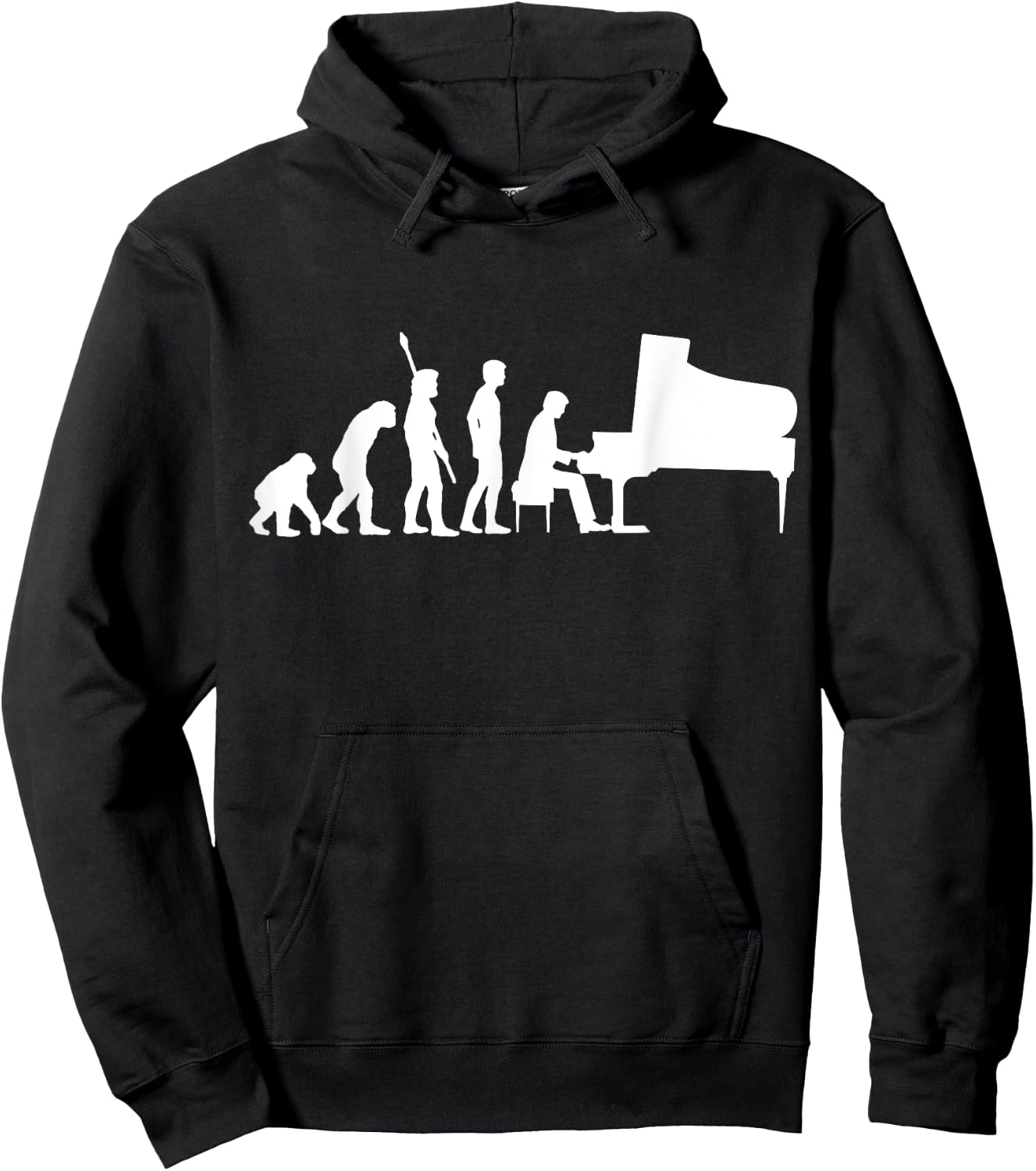 Funny Piano Player Pianist Musician Saying I Evolution Hoodie - Hoodie | Black
