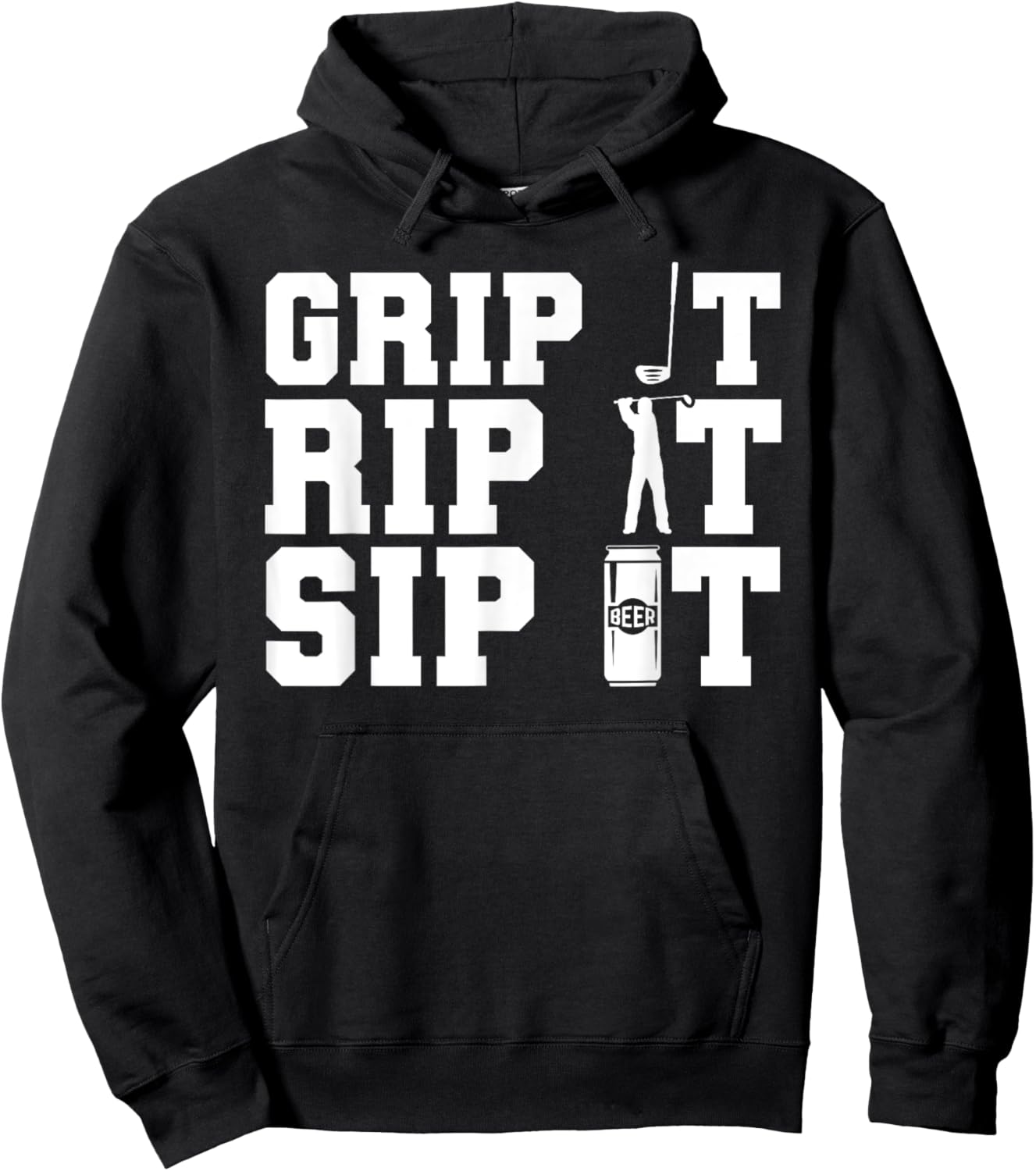 Golfing Grip Rip Sip Golf Player Golfer Golf Club Hoodie - Hoodie | Black