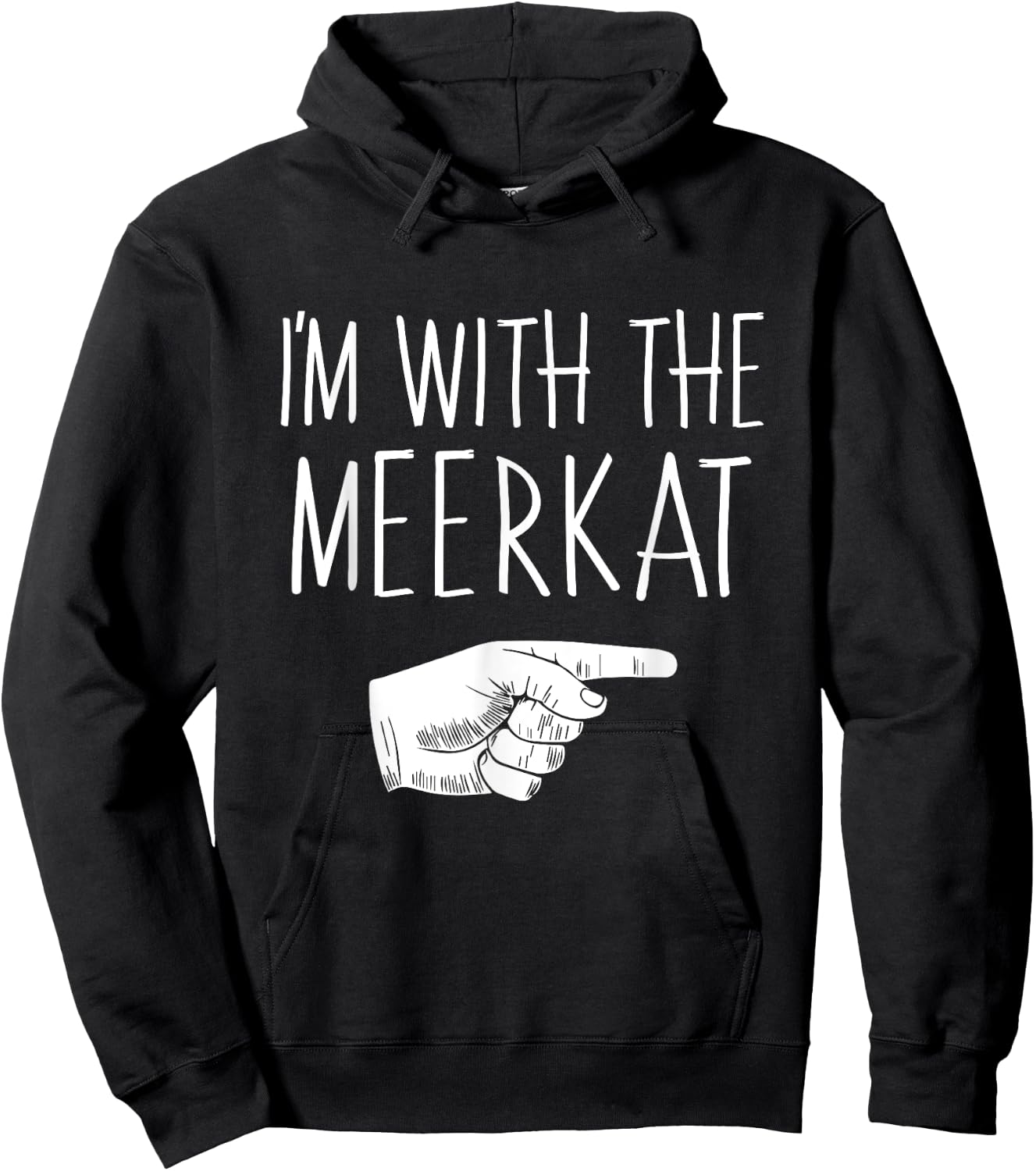 I'm With The Meerkat Halloween Costume Party Matching Hoodie - Hoodie | Black