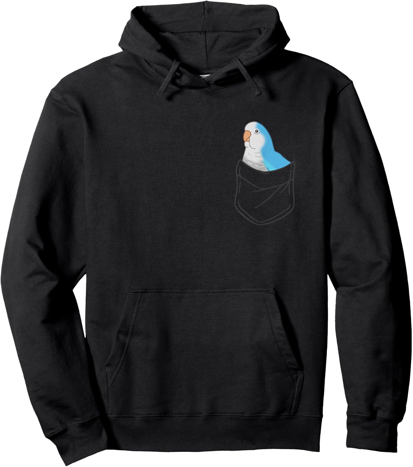 Pocket Quaker Parrot Cute Blue Monk Parakeet Birb Memes Hoodie - Hoodie | Black