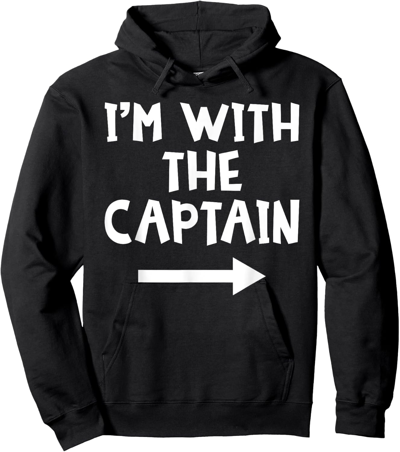 I'm With The Captain Funny Matching Couple Halloween Costume Hoodie - Hoodie | Black