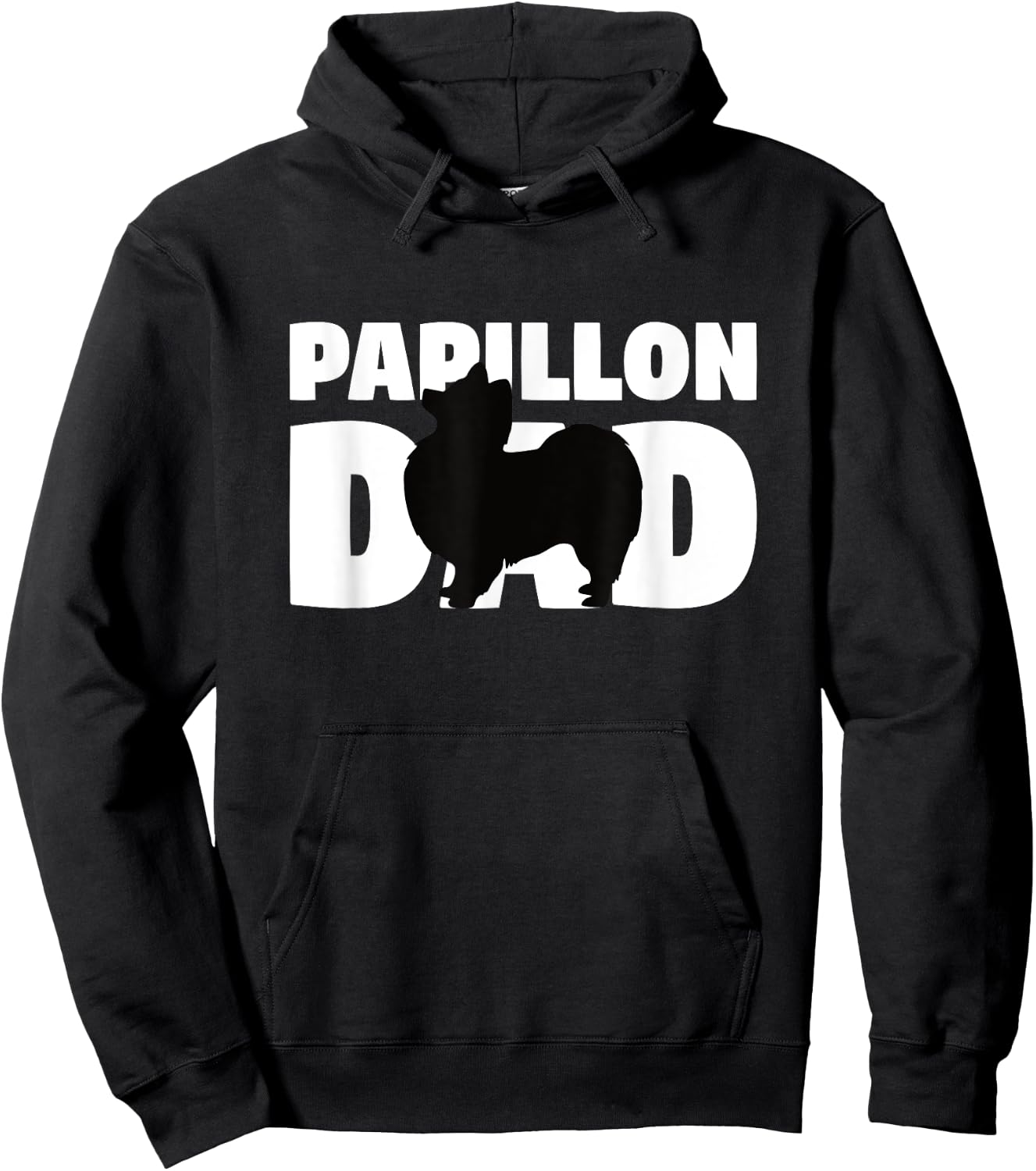 Papillon Gift Dog Father 'Papillon Dad' Funny Papillon Hoodie - Hoodie | Black