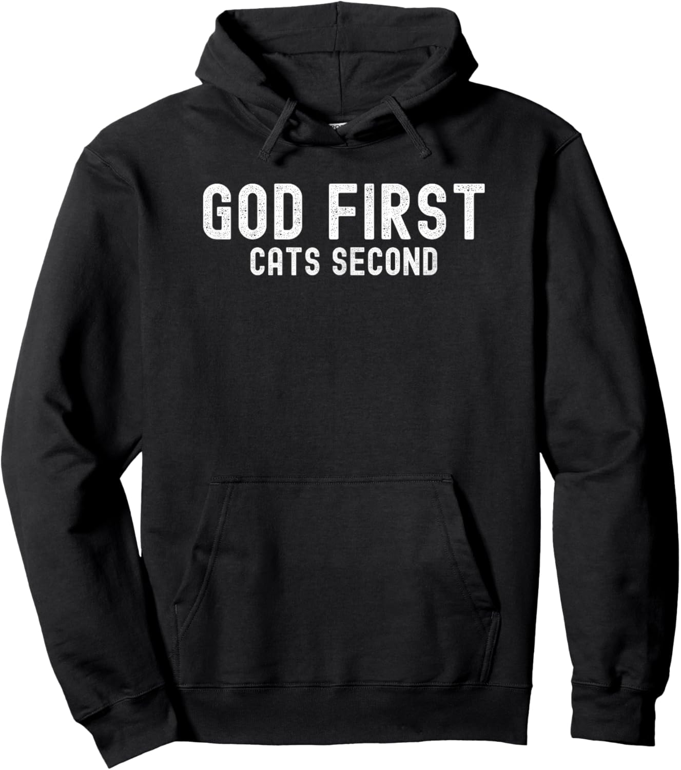 God First Cats Second - Funny Cat Lover Hoodie - Hoodie | Black
