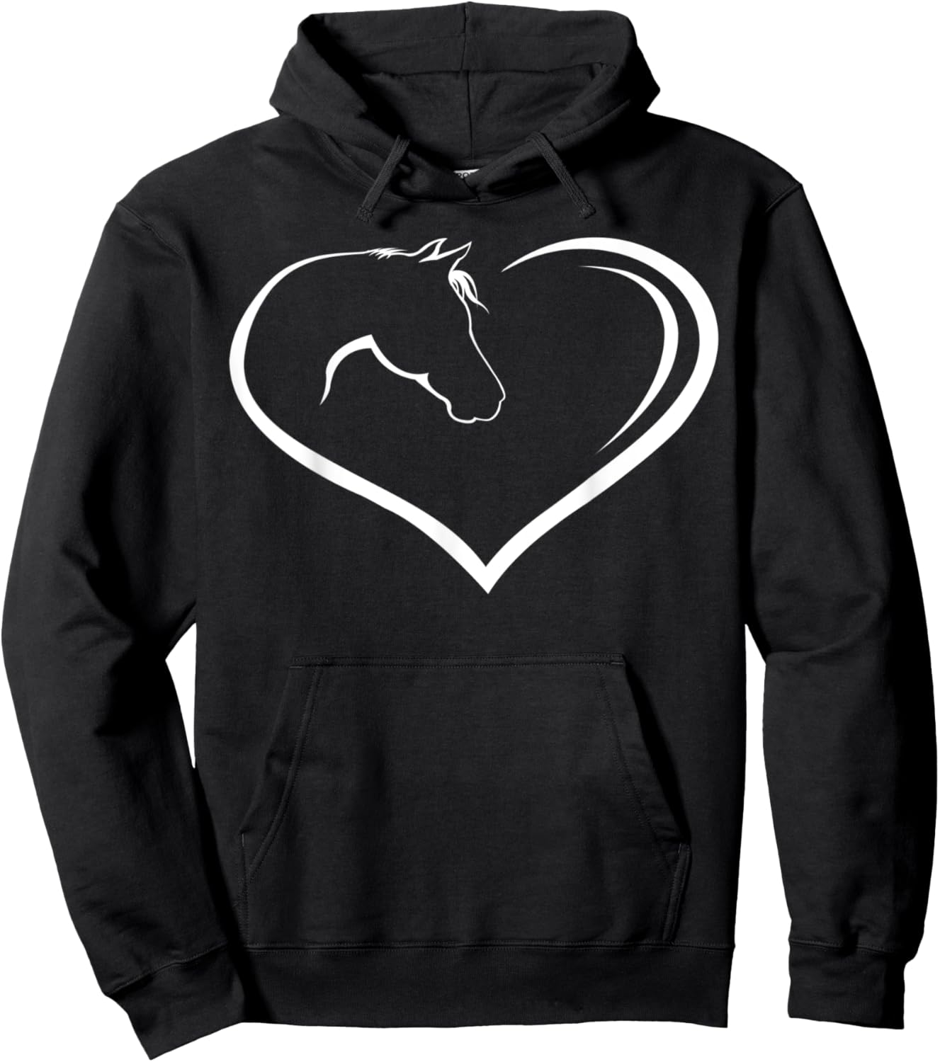 Horse love shirt heart with horse head for rider pony Hoodie - Hoodie | Black