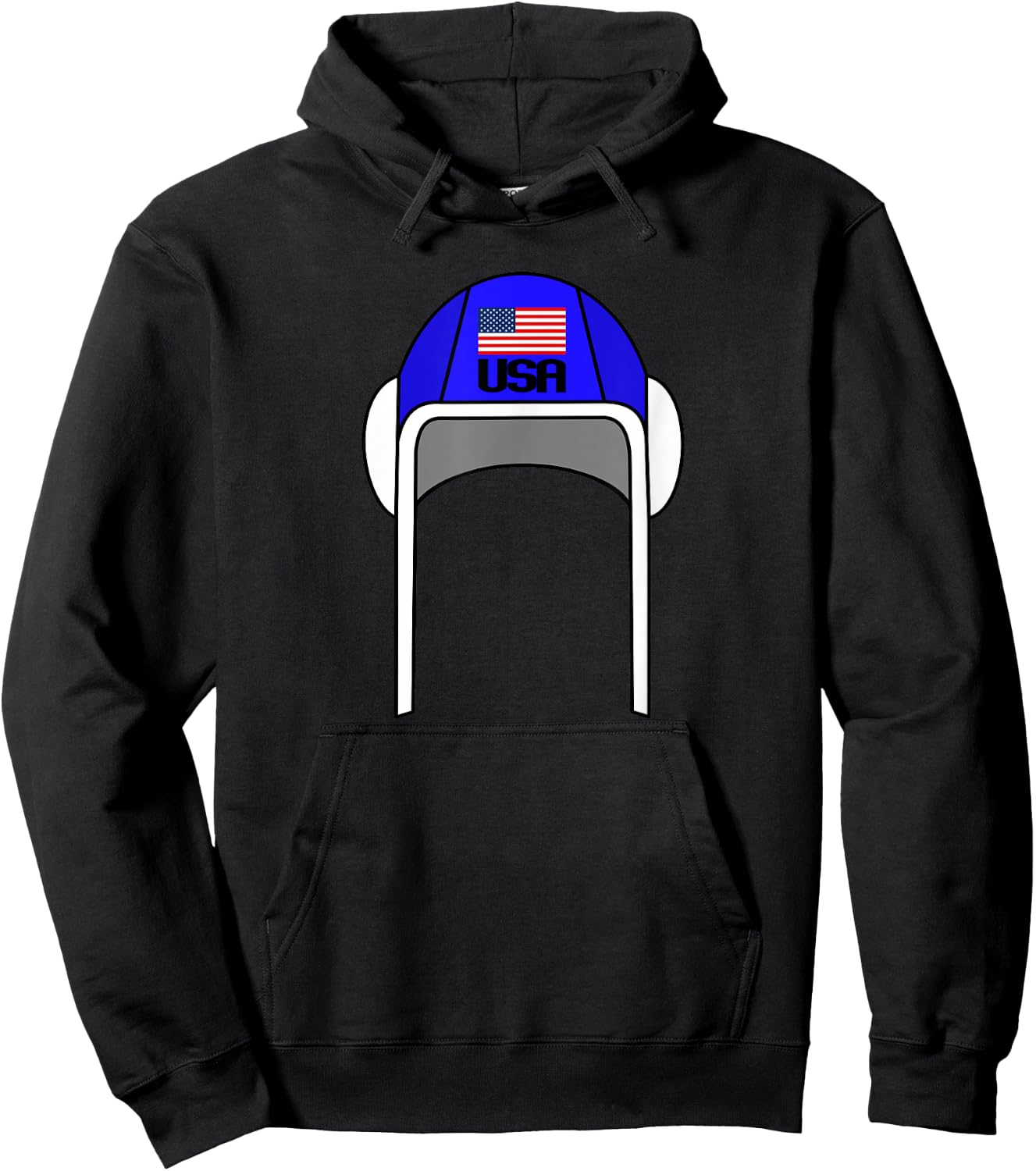 Water Polo Cap with USA Flag | Gift Player and Trainer Hoodie - Hoodie | Black