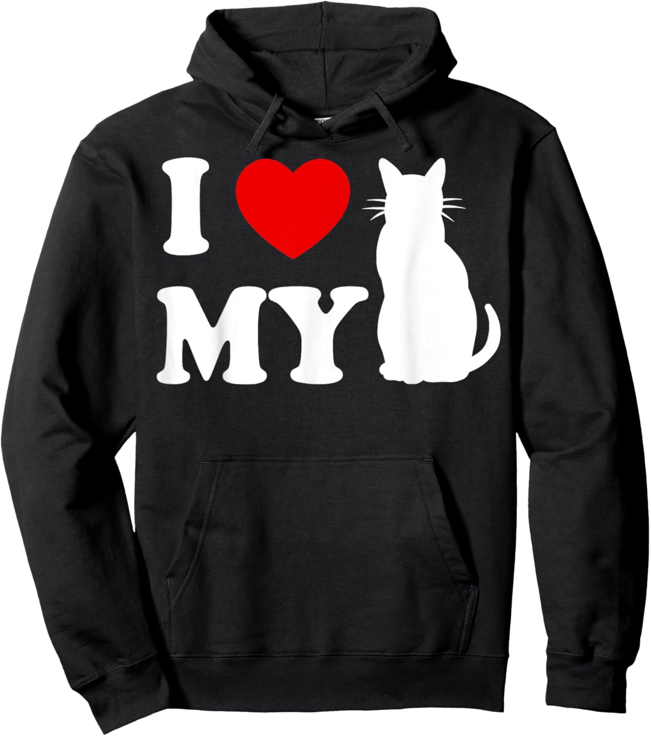 I Love Your Cats Pet Heart Cat Kitten Lover Valentines BF GF Men Women Hoodie - Hoodie | Black