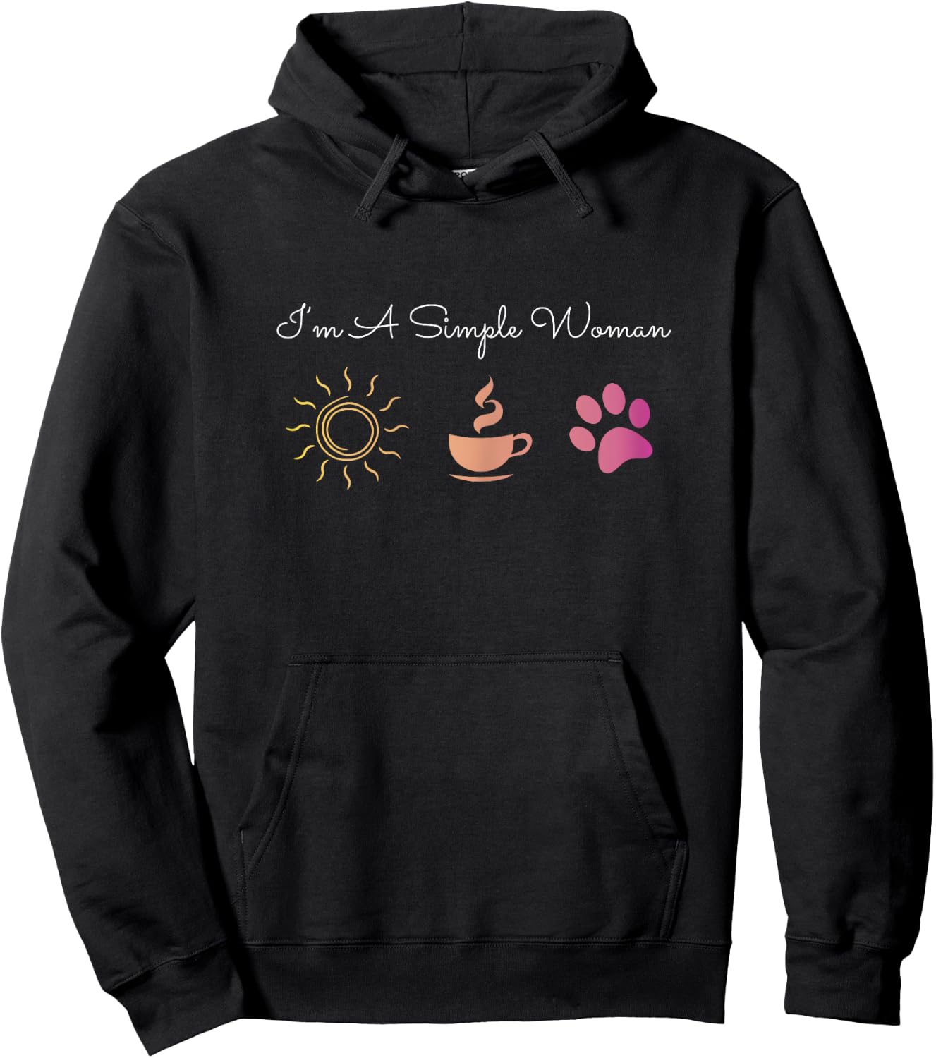I'm A Simple Woman Sun Coffee Dogs Simple Woman Gift Hoodie - Hoodie | Black