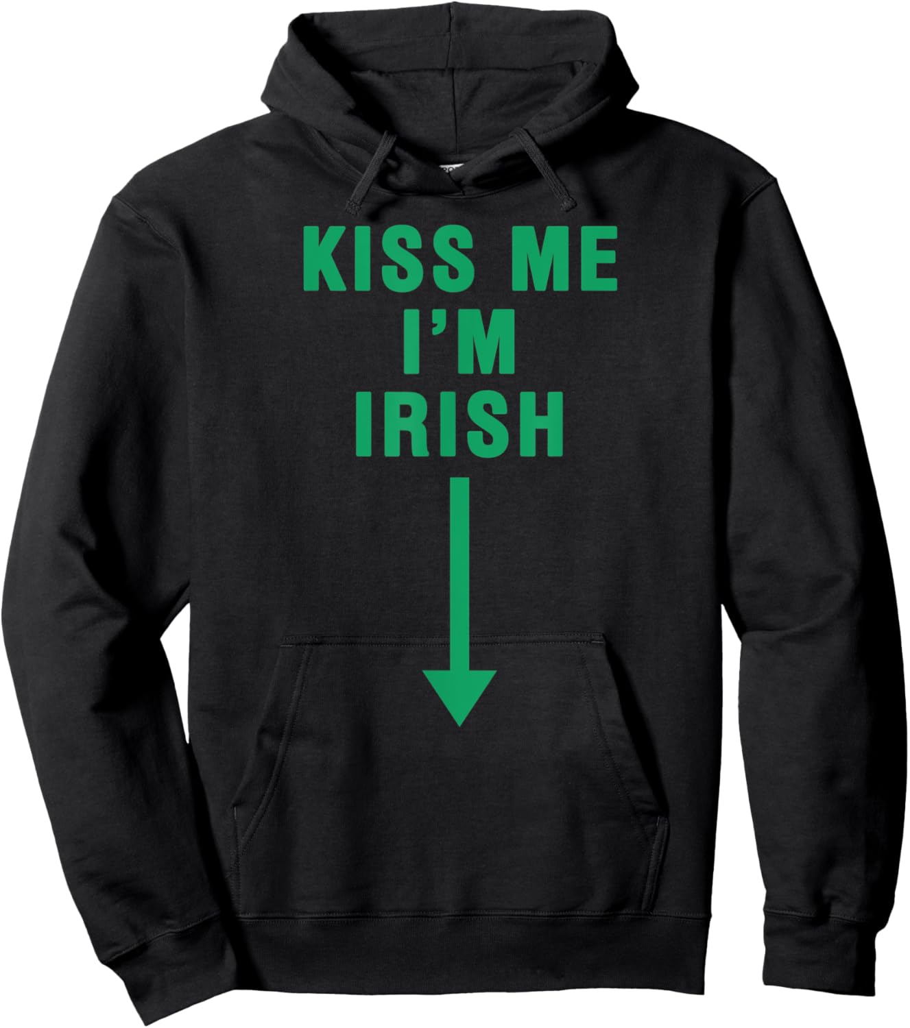 KISS ME I'M IRISH With Crotch Pointing Arrow Hoodie - Hoodie | Black