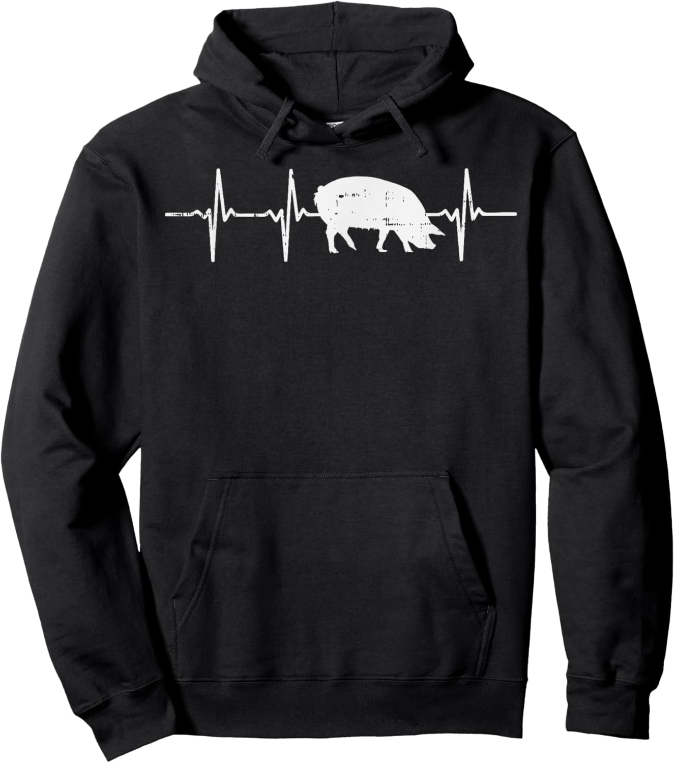 Pig Heartbeat Pulse Farm Animal Farming Life Farmer Gift Hoodie - Hoodie | Black