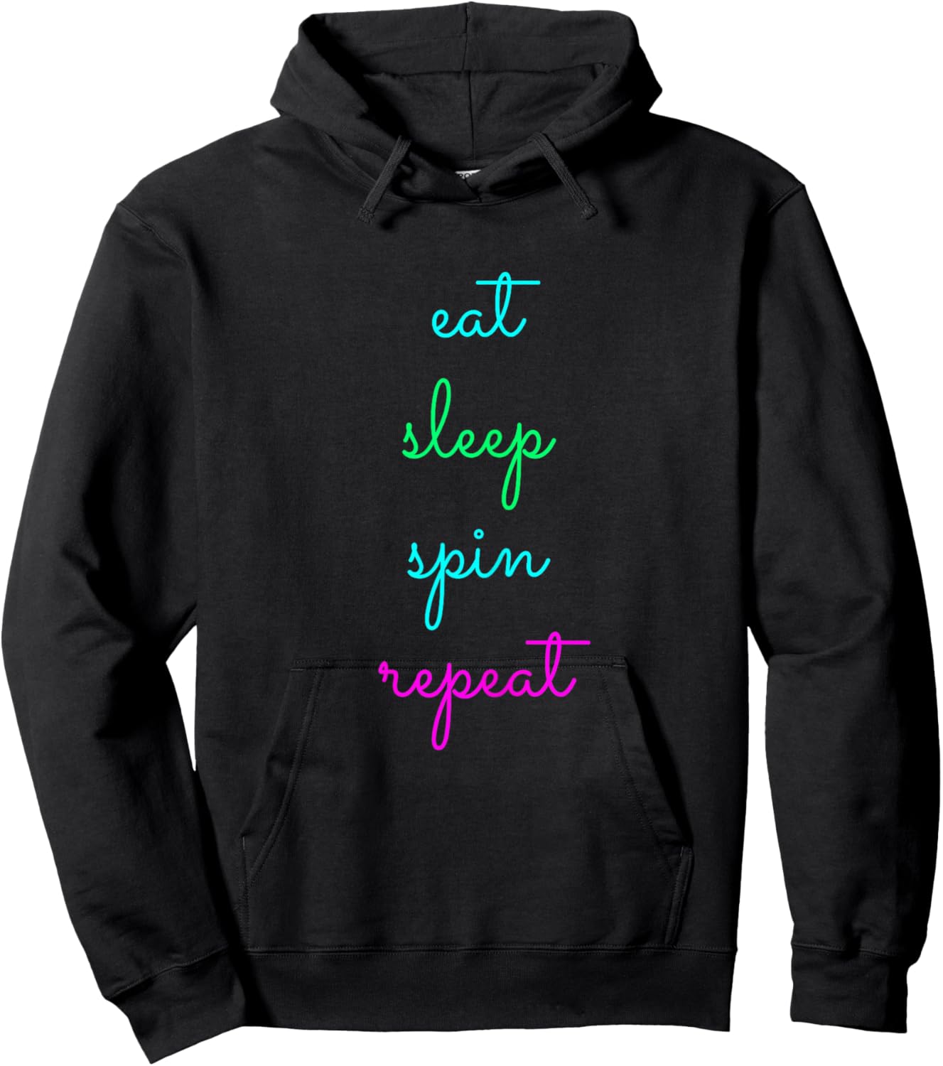Eat Sleep Spin Repeat Funny Spinning Class Cycling Workout Hoodie - Hoodie | Black
