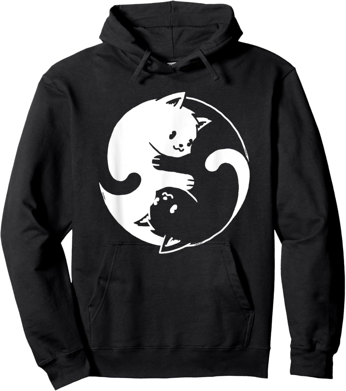 Yin Yang Cat Cute Spirituality Zen Meditation Balance Kitten Men Women Kids Hoodie - Hoodie | Black