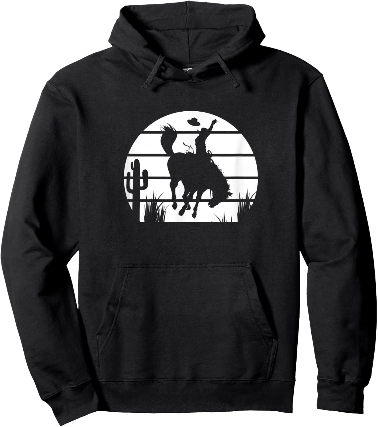 Bronc Rider In The Evening Sunset Hoodie - Hoodie | Black