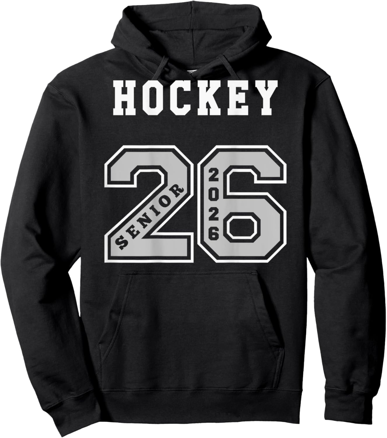 Hockey Senior 2026 (on Back) Senior 26 Hockey Team Swag Hoodie - Hoodie | Black