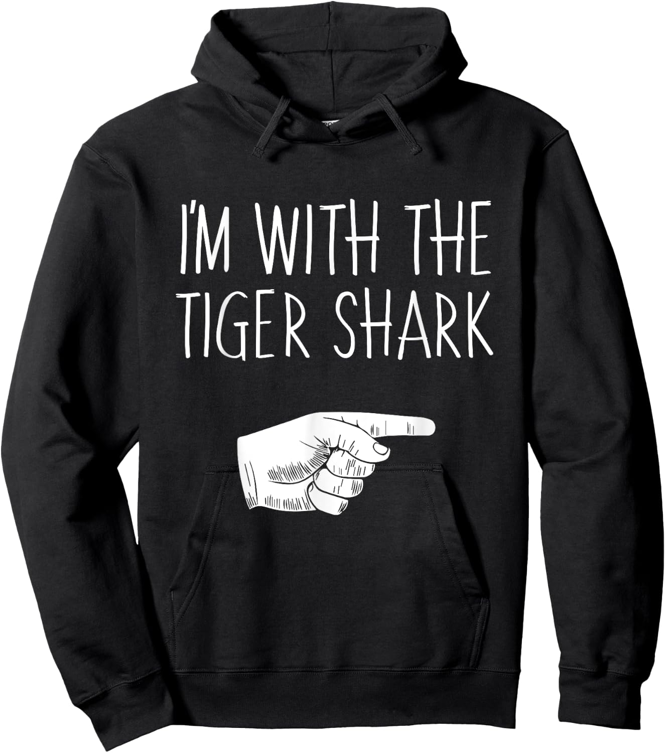 I'm With The Tiger Shark Halloween Costume Party Matching Hoodie - Hoodie | Black
