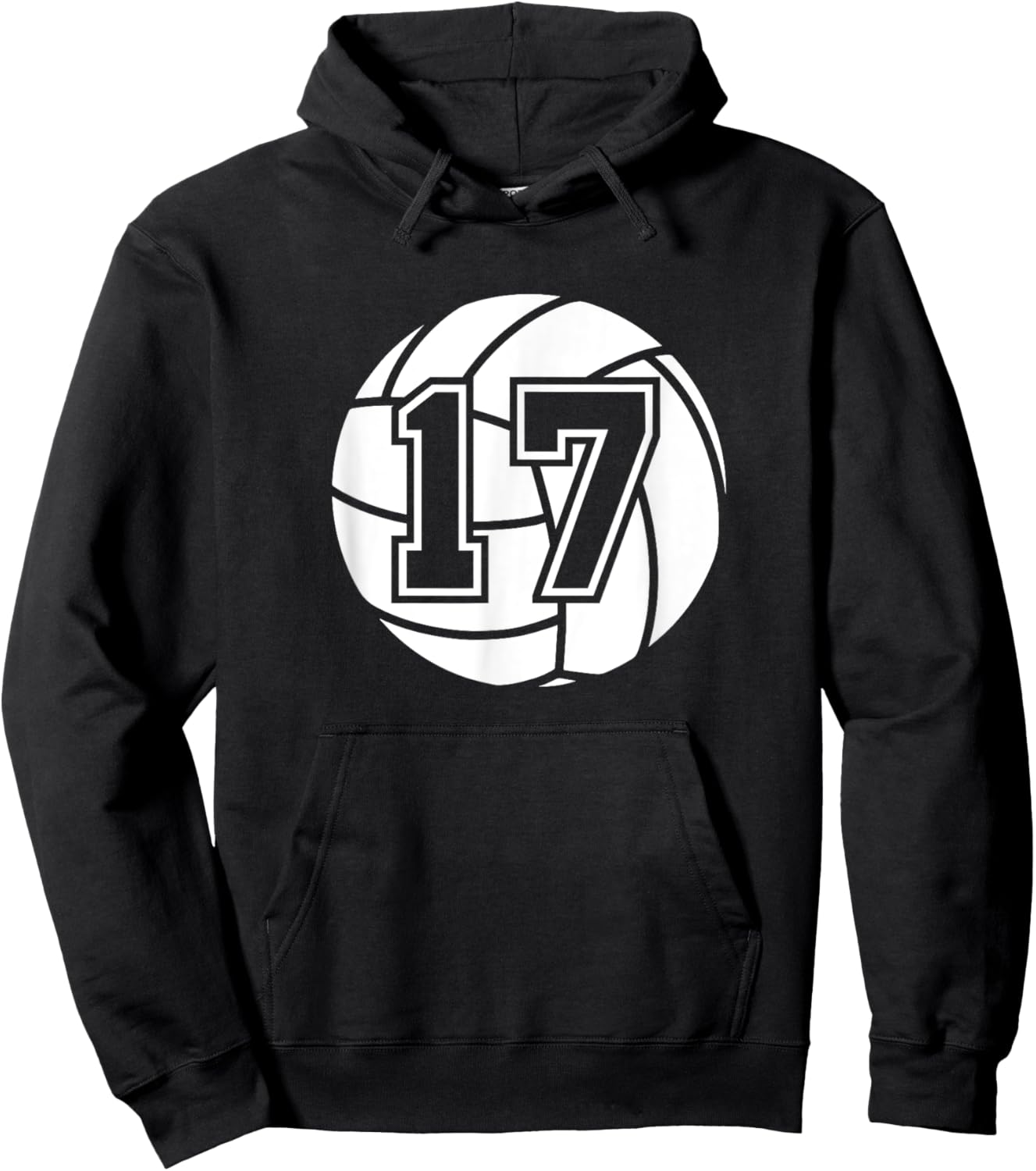 Volleyball Player #17 Volleyball Mom Dad Jersey Number 17 Hoodie - Hoodie | Black