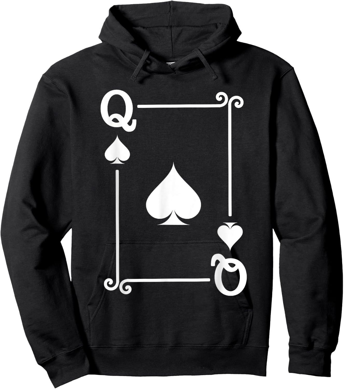Playing Cards Costume - Queen Spades Card - Queen Card Hoodie - Hoodie | Black