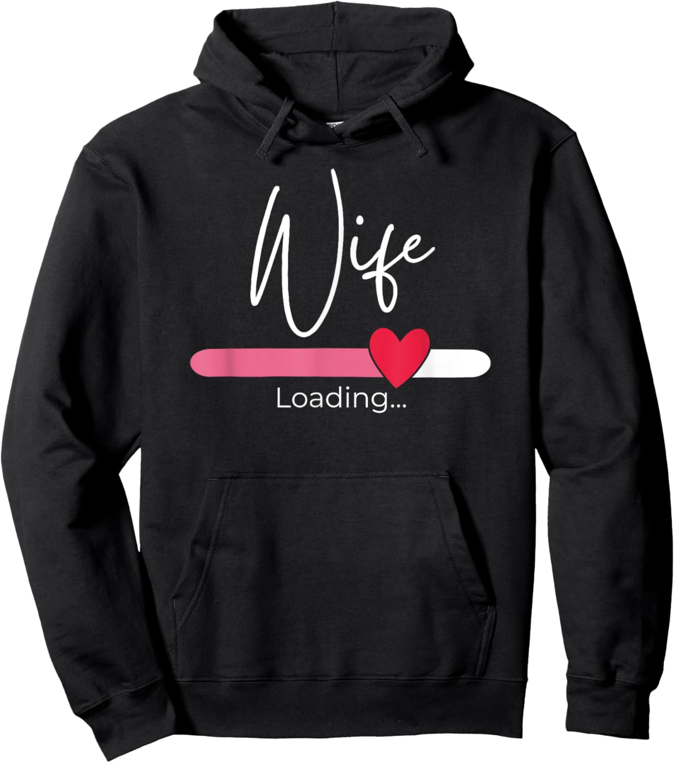 Wife Loading 2024 Engagement Announcement Hitched Wedding Hoodie - Hoodie | Black