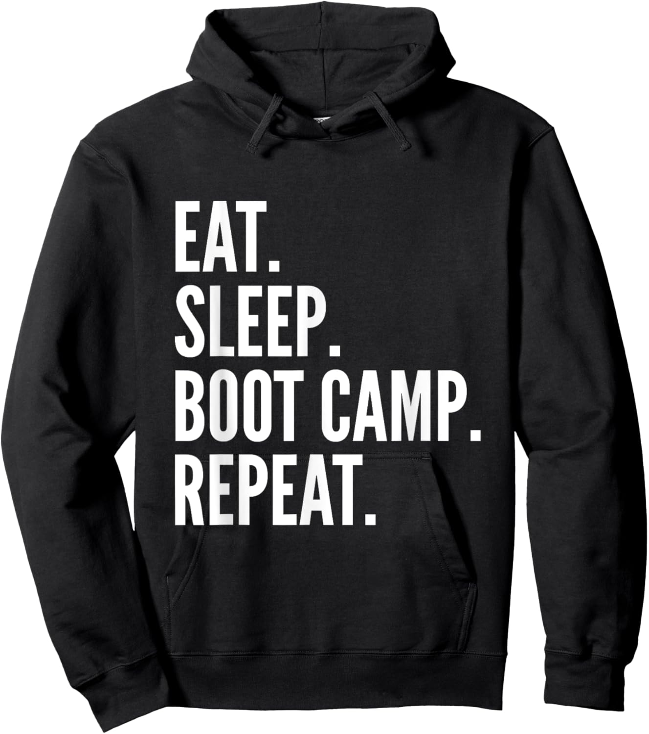 Eat Sleep Boot Camp Repeat Cool Fitness Workout Vintage Hoodie - Hoodie | Black
