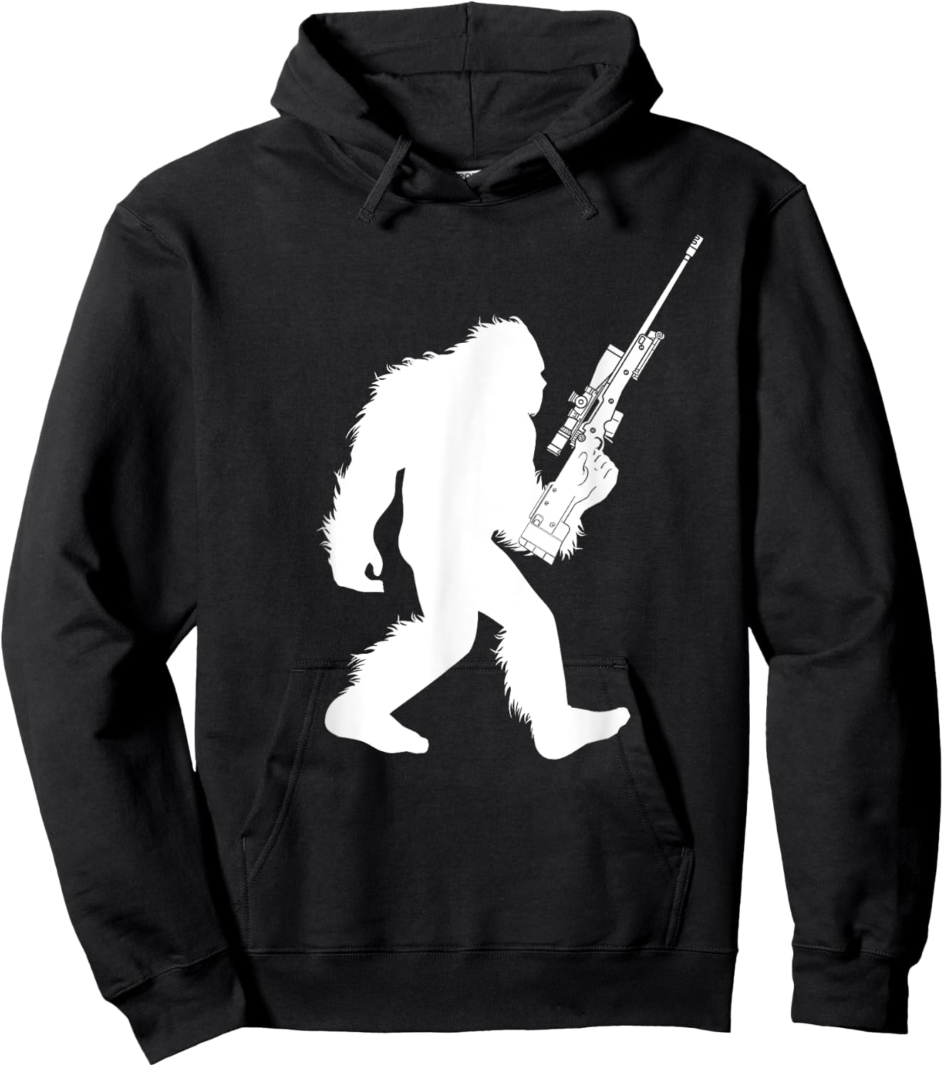 Bigfoot Sniper Rifle Cryptid Sasquatch Sniping Hoodie - Hoodie | Black