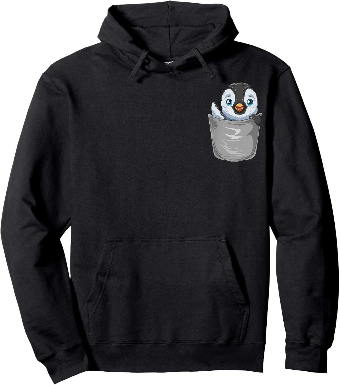 Pocket Penguin Peeking Out Funny Penguin Hoodie - Hoodie | Black
