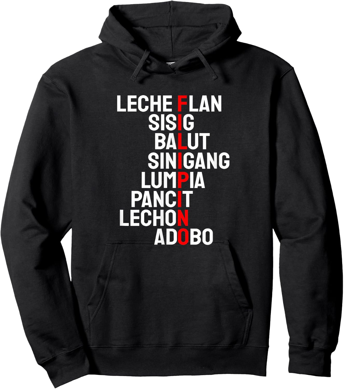 Funny Filipino Popular Food List Phillipines Filipino Shirt Hoodie - Hoodie | Black
