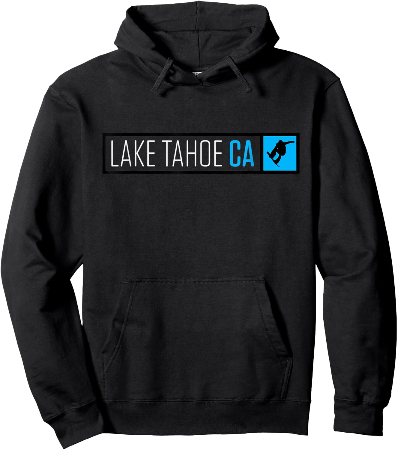 Lake Tahoe CA Snowboard Box Type Hoodie - Hoodie | Black