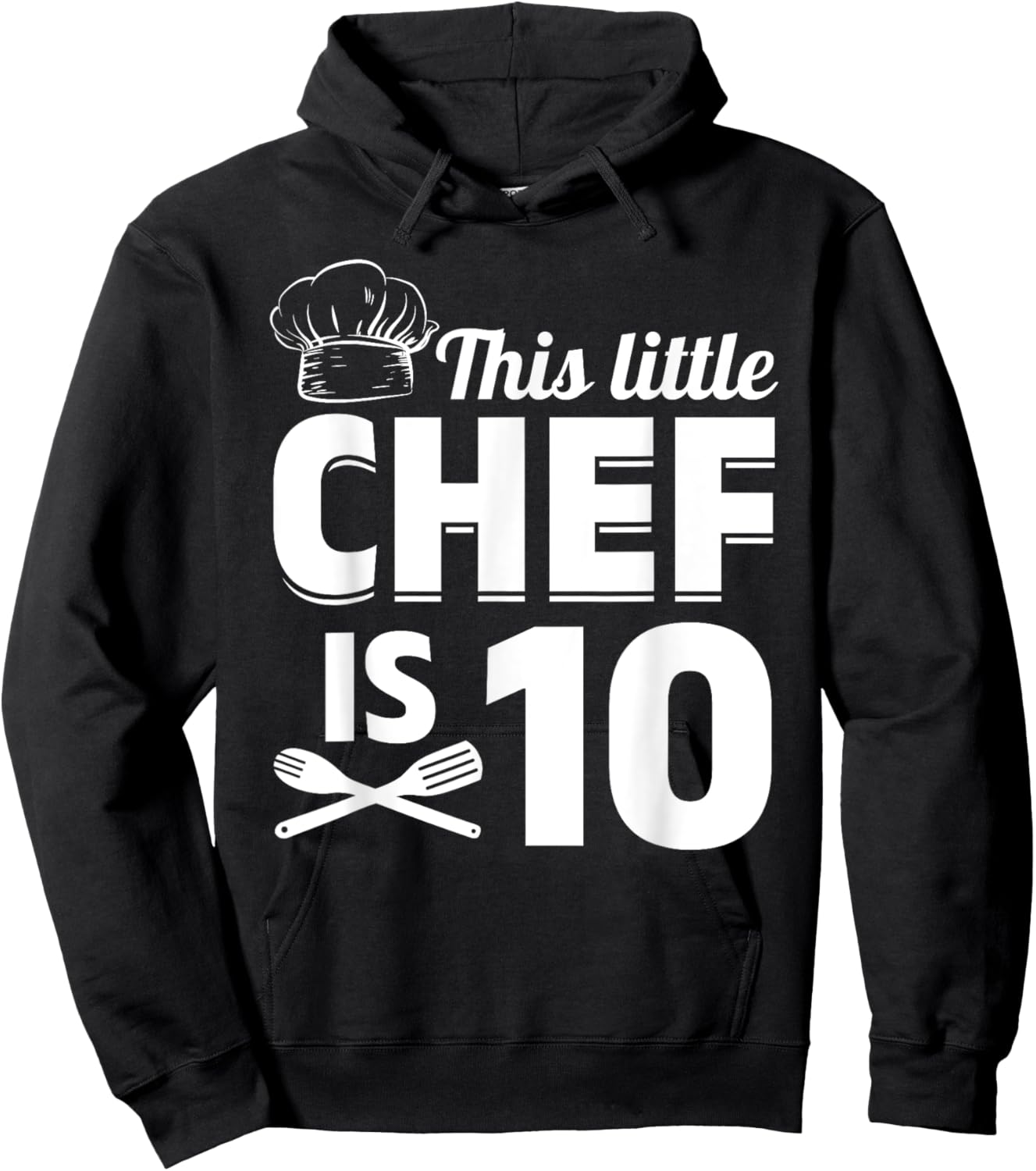 This Little Chef Is 10 Cook Chef Birthday Chef Kid Cook Chef Hoodie - Hoodie | Black