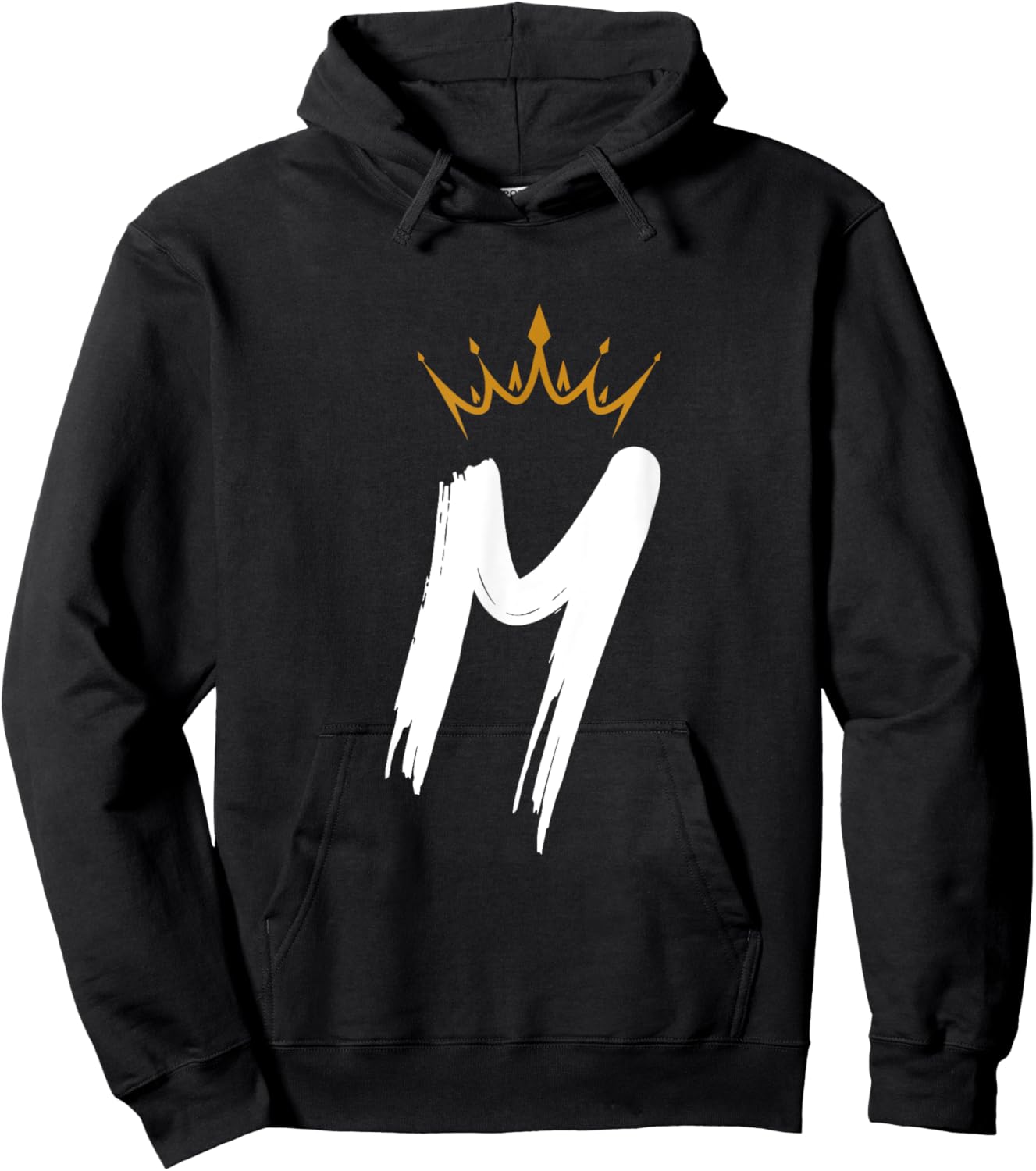 Queen King Letter M - Favorite Letter With Crown Alphabet Hoodie - Hoodie | Black