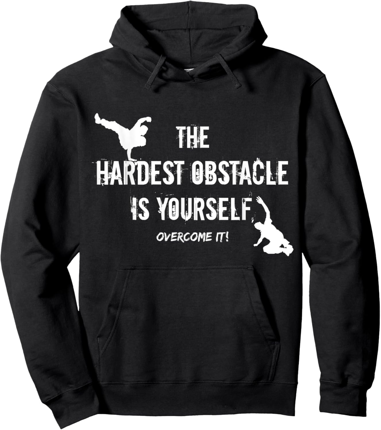 Hardest Obstacle Is Yourself Free Running Parkour Boys Men Hoodie - Hoodie | Black