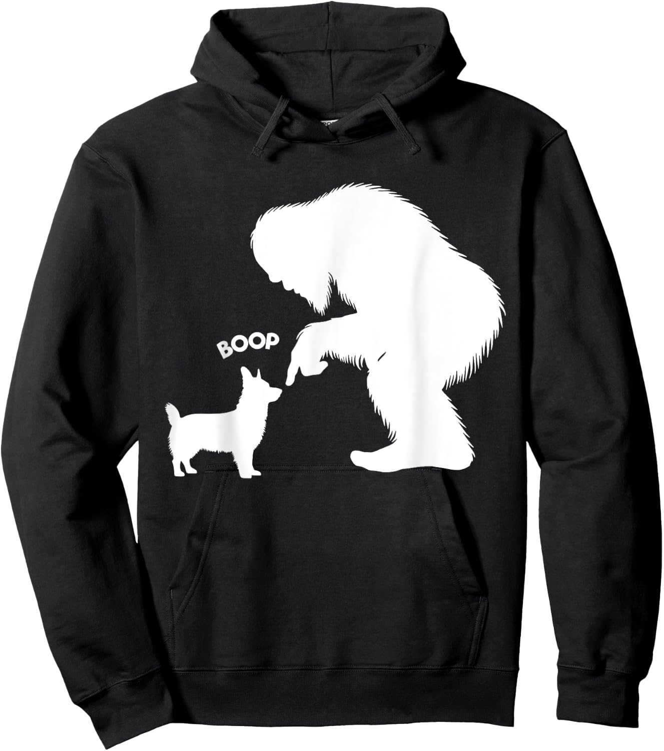 Funny Bigfoot Sasquatch Corgi Boop Hoodie - Hoodie | Black