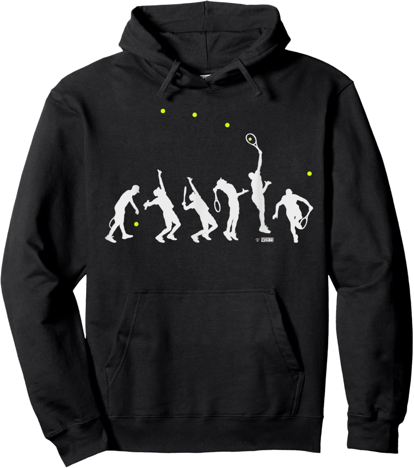 Big Tennis Serve, Tennis Silhouette Big Serve Hoodie - Hoodie | Black