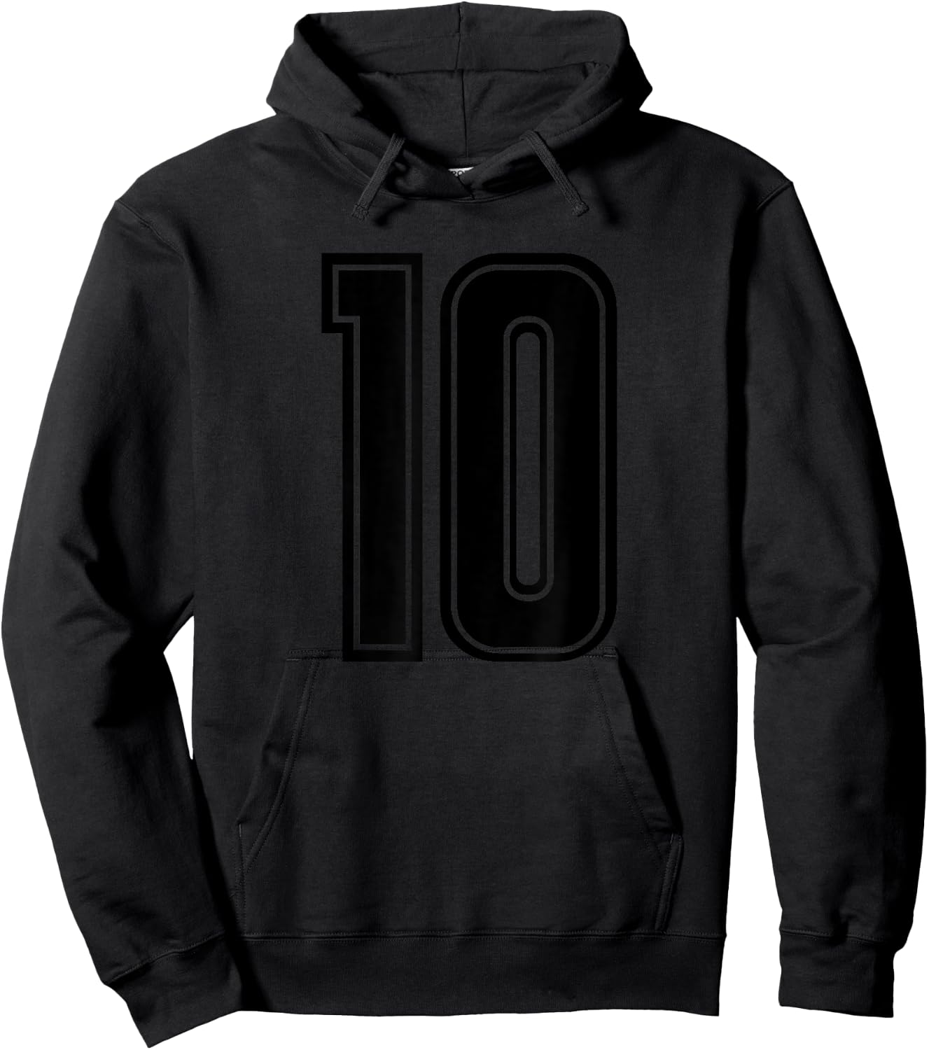 Number #10 Sport Black Varsity Number Hoodie - Hoodie | Black