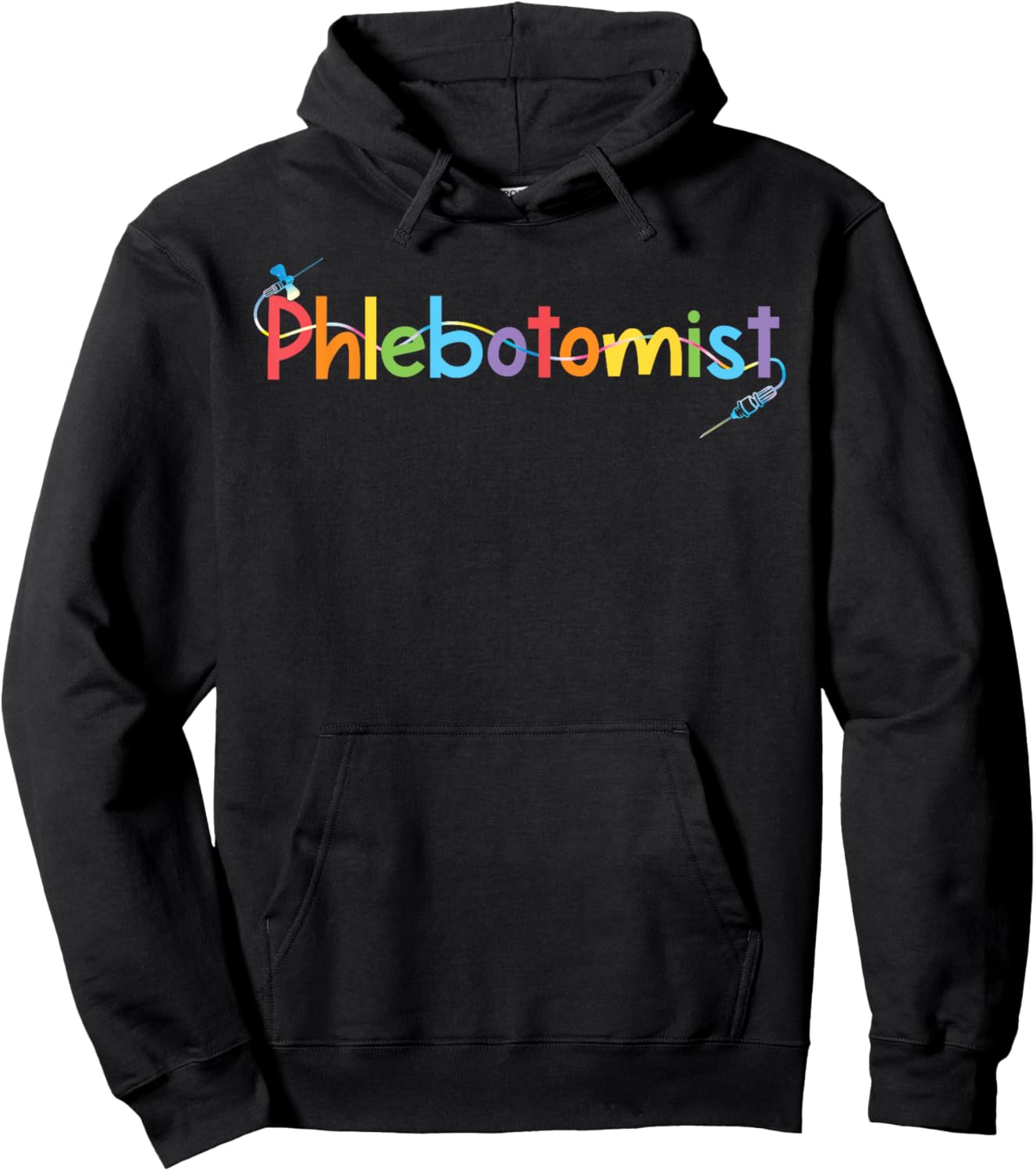 TIE DYE Phlebotomist Phlebotomy Technician Nurse Clinical Hoodie - Hoodie | Black