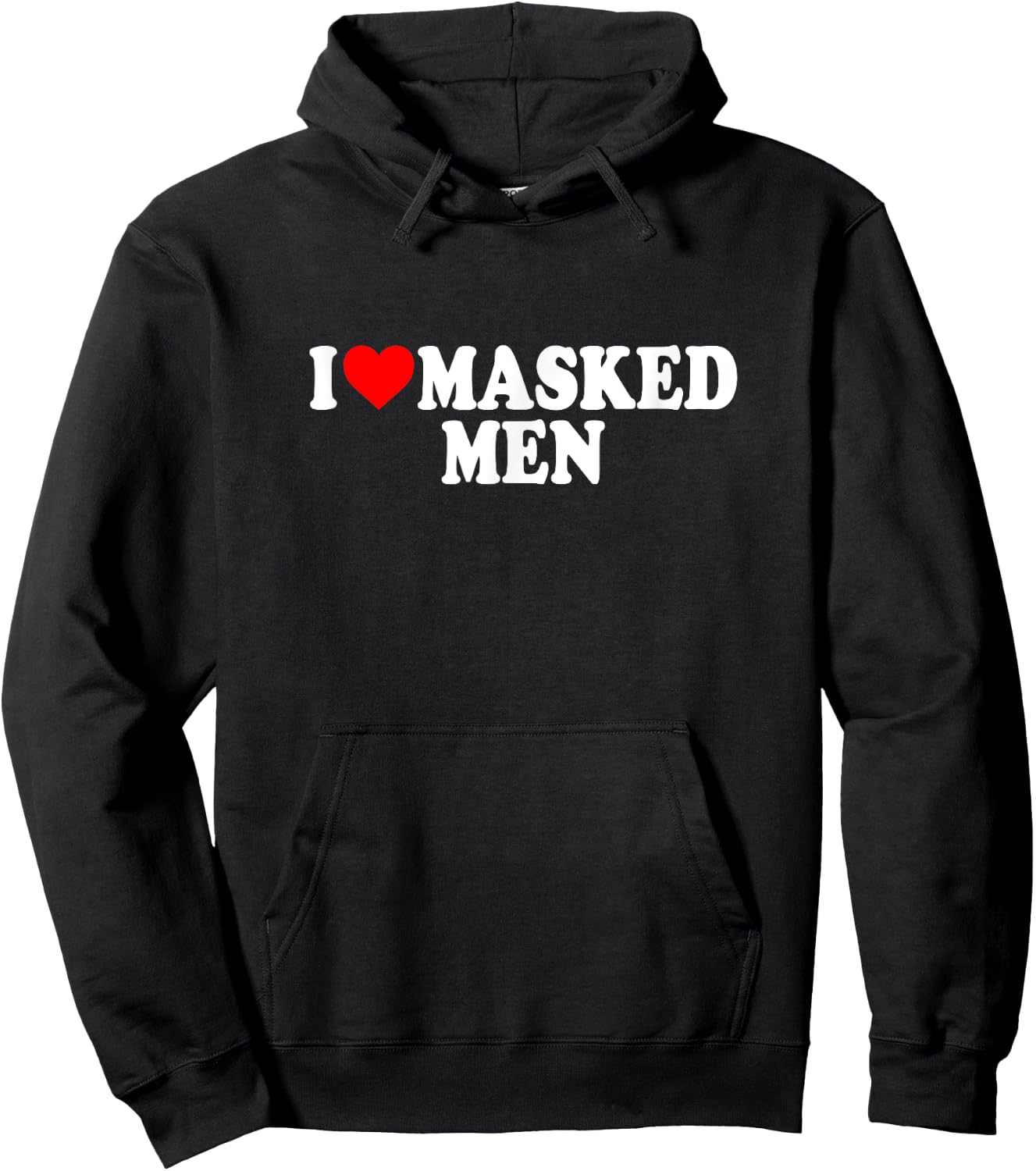 I Love Heart Masked Men Funny Gag Gifts Parties Booktok Hoodie - Hoodie | Black