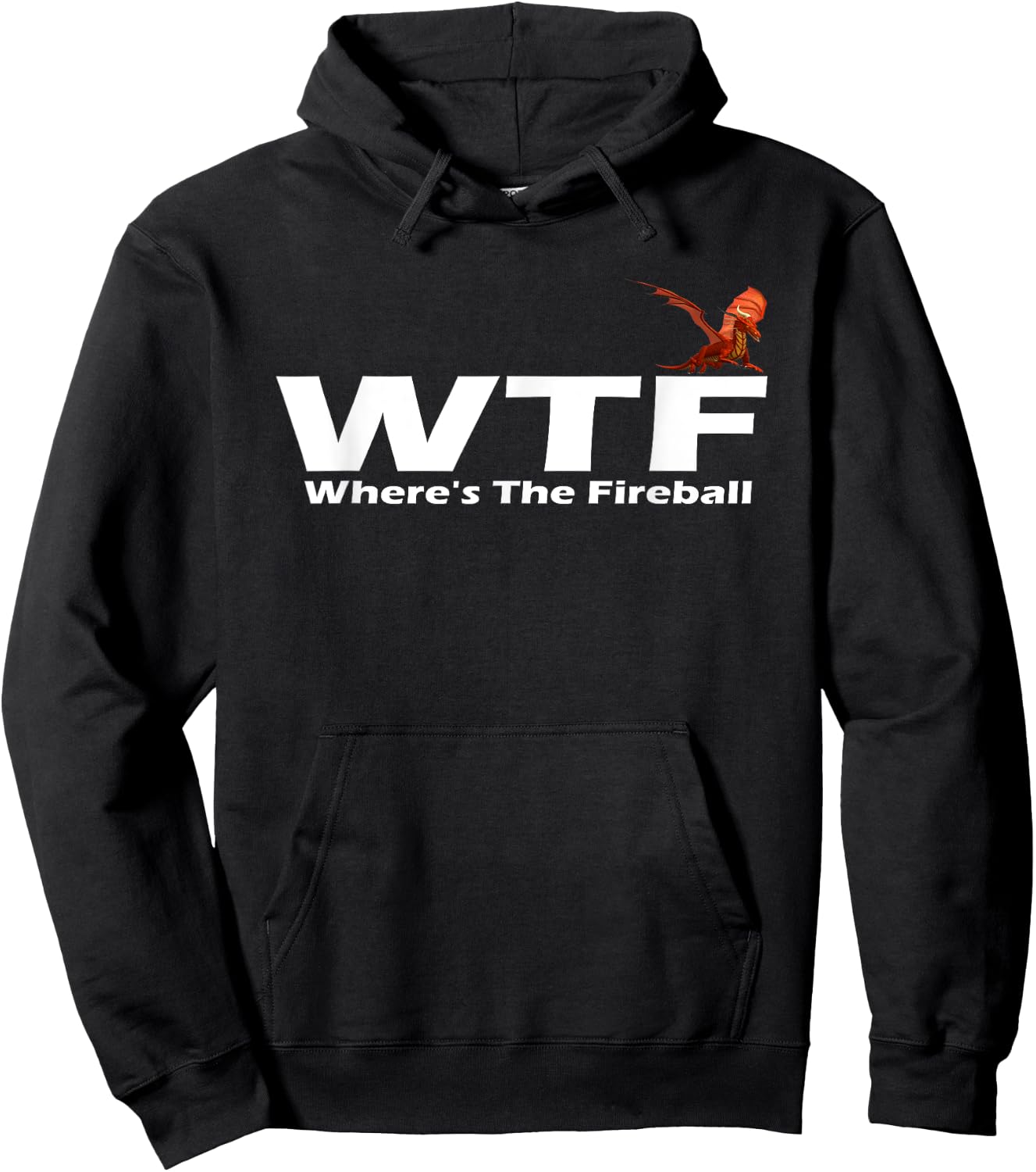 Where's The Fireball Black -Adults Classic Fit Short Sleeve Cotton Hoodie - Hoodie | Black