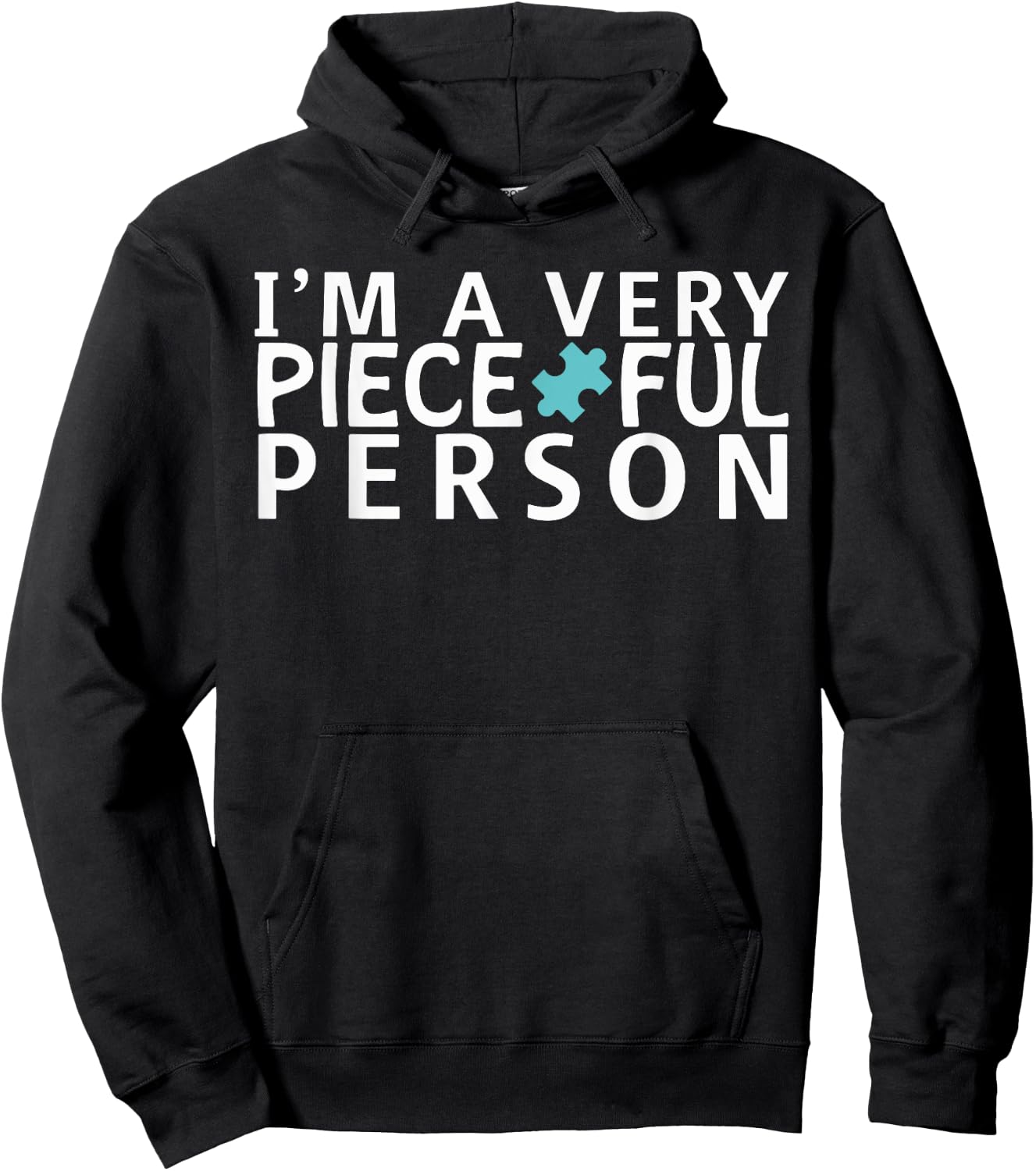 I'm A Very Pieceful Person Funny Puzzle Pun Hoodie - Hoodie | Black