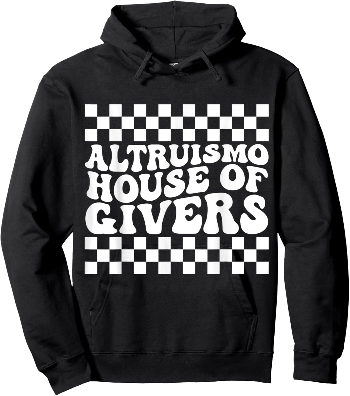 ALTRUISMO House Of Givers Black Retro Groovy Social ALTRUISM Hoodie - Hoodie | Black